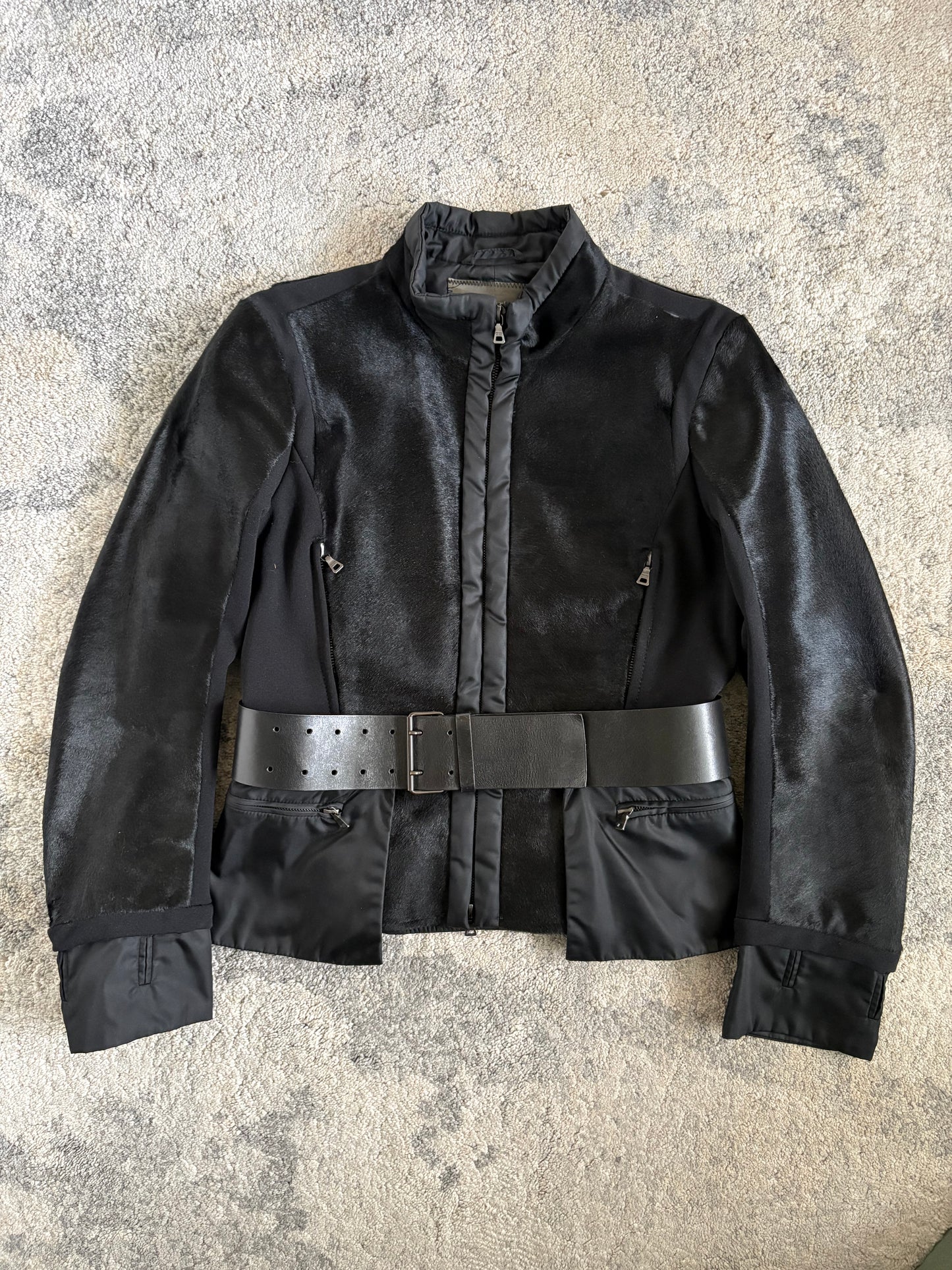 Prada 2000’s pony hair & nylon jacket