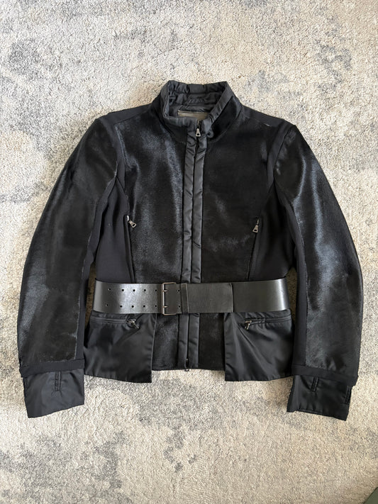Prada 2000’s pony hair & nylon jacket