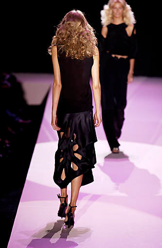 Gucci SS2002 suede leather skirt