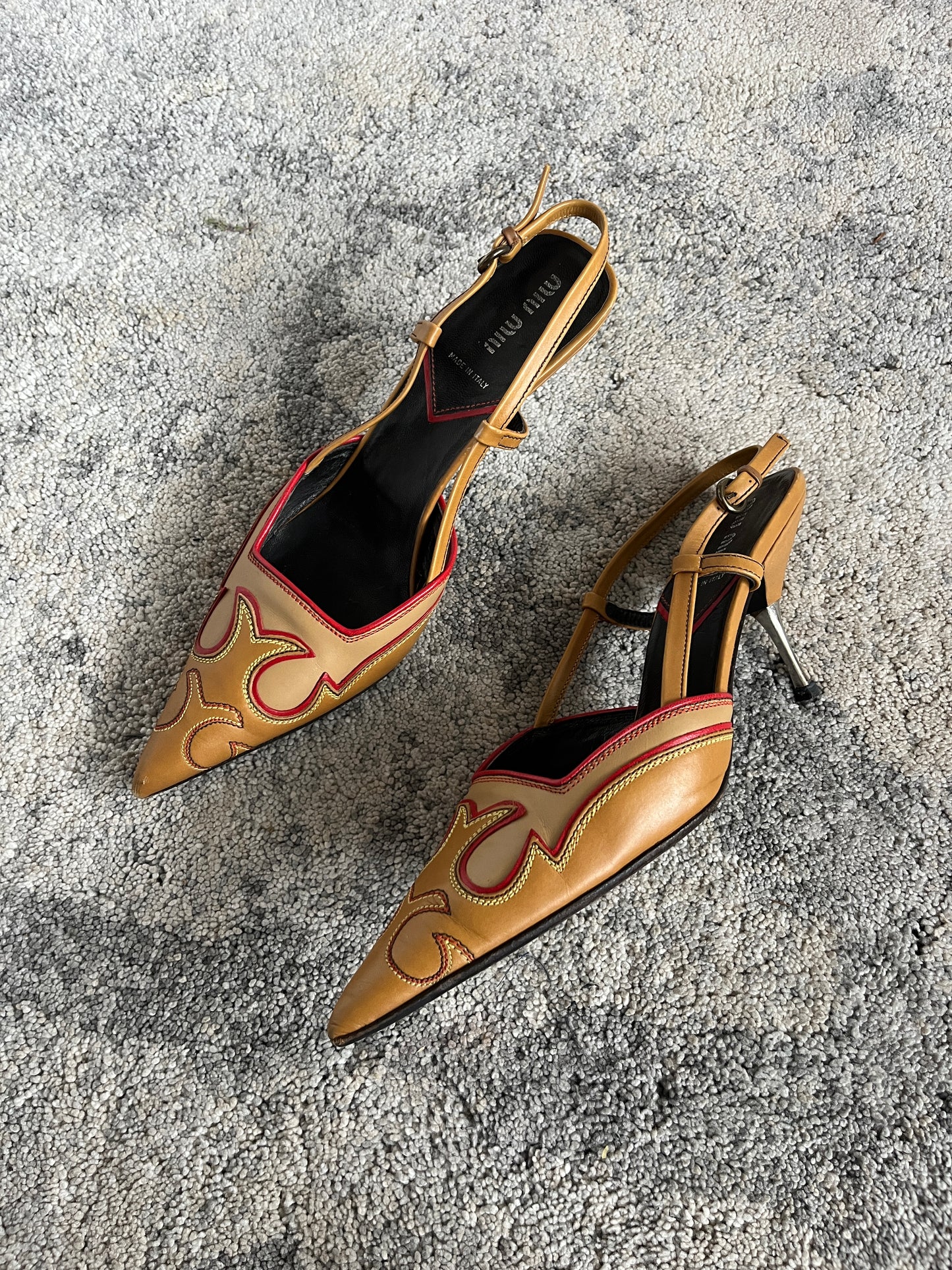 Miu Miu 2000’s cowboy slingback heels