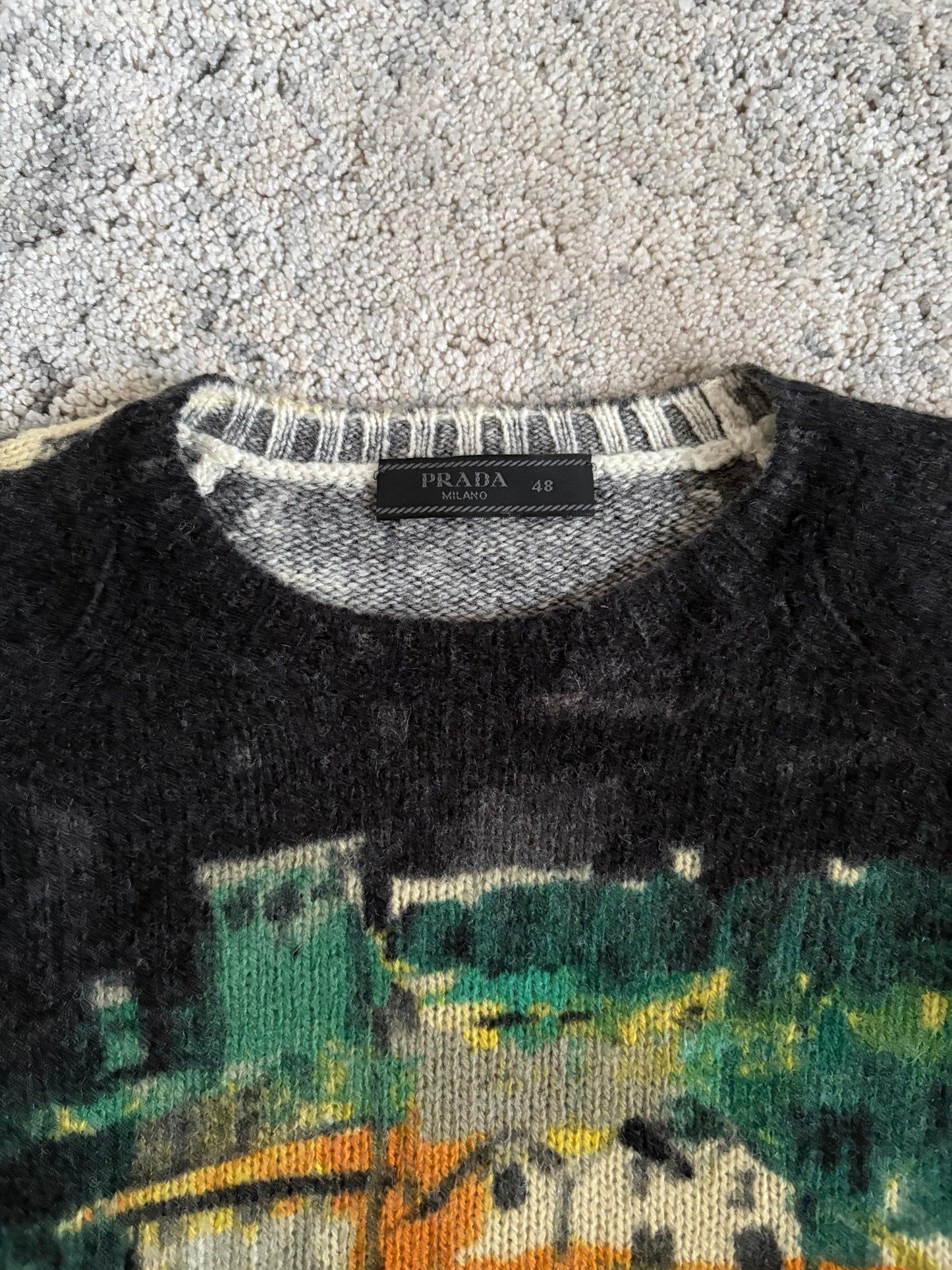 Prada FW2017 wool landscape sweater