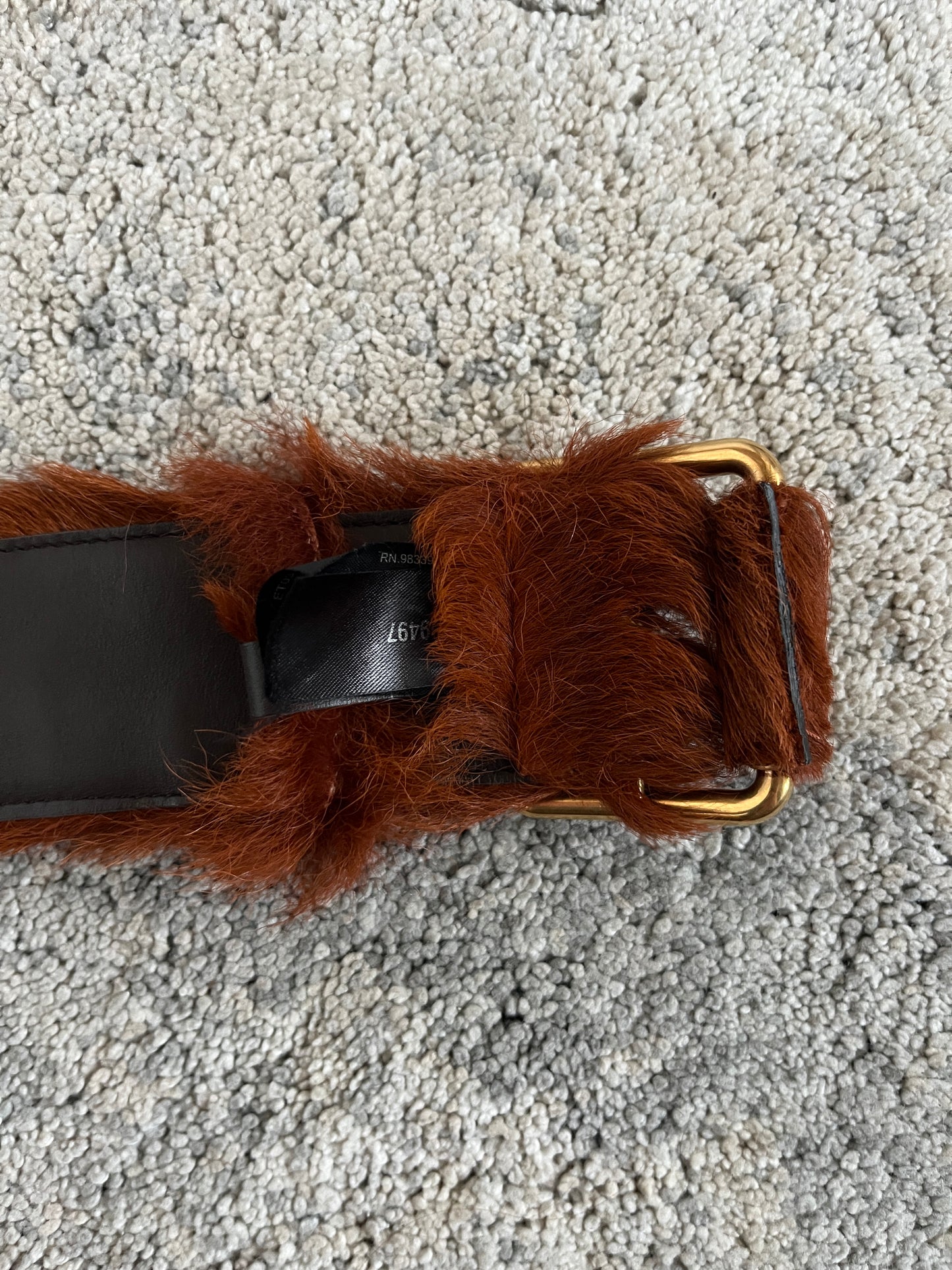 Prada FW2017 cognac fur belt