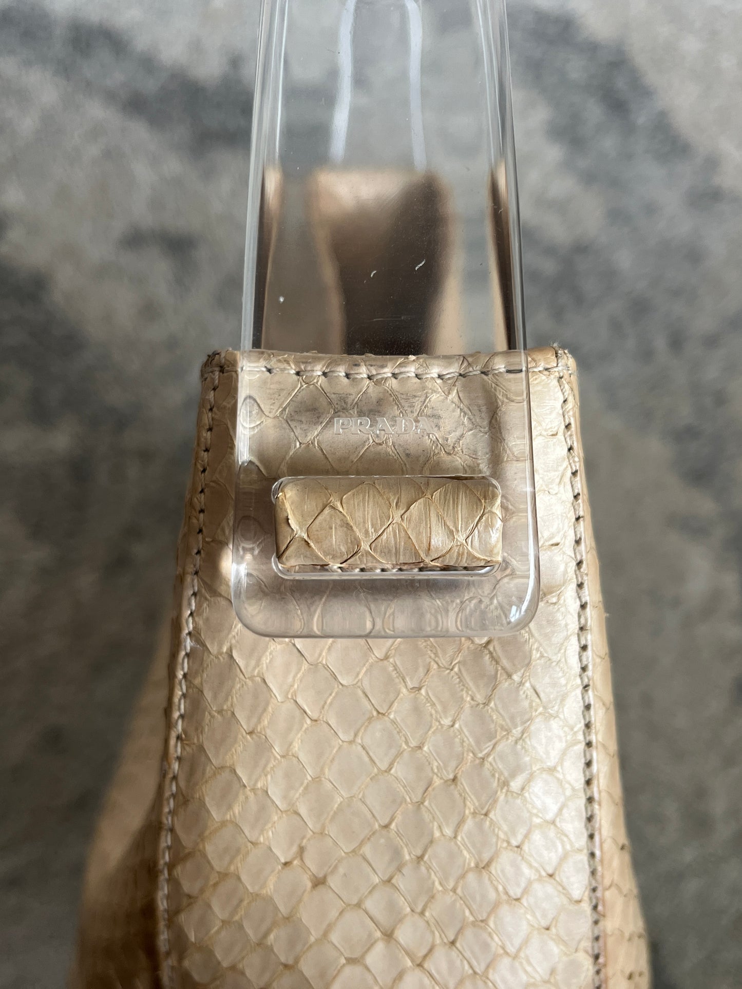 Prada SS1998 python leather plastic handle bag