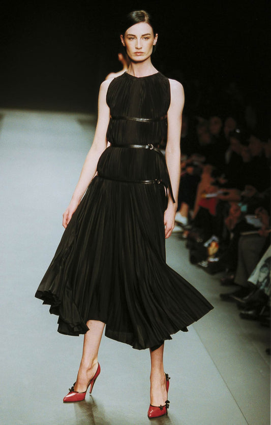 Prada FW2002 silk pleated dress