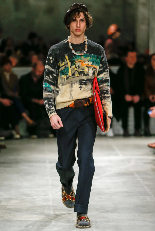 Prada FW2017 wool landscape sweater