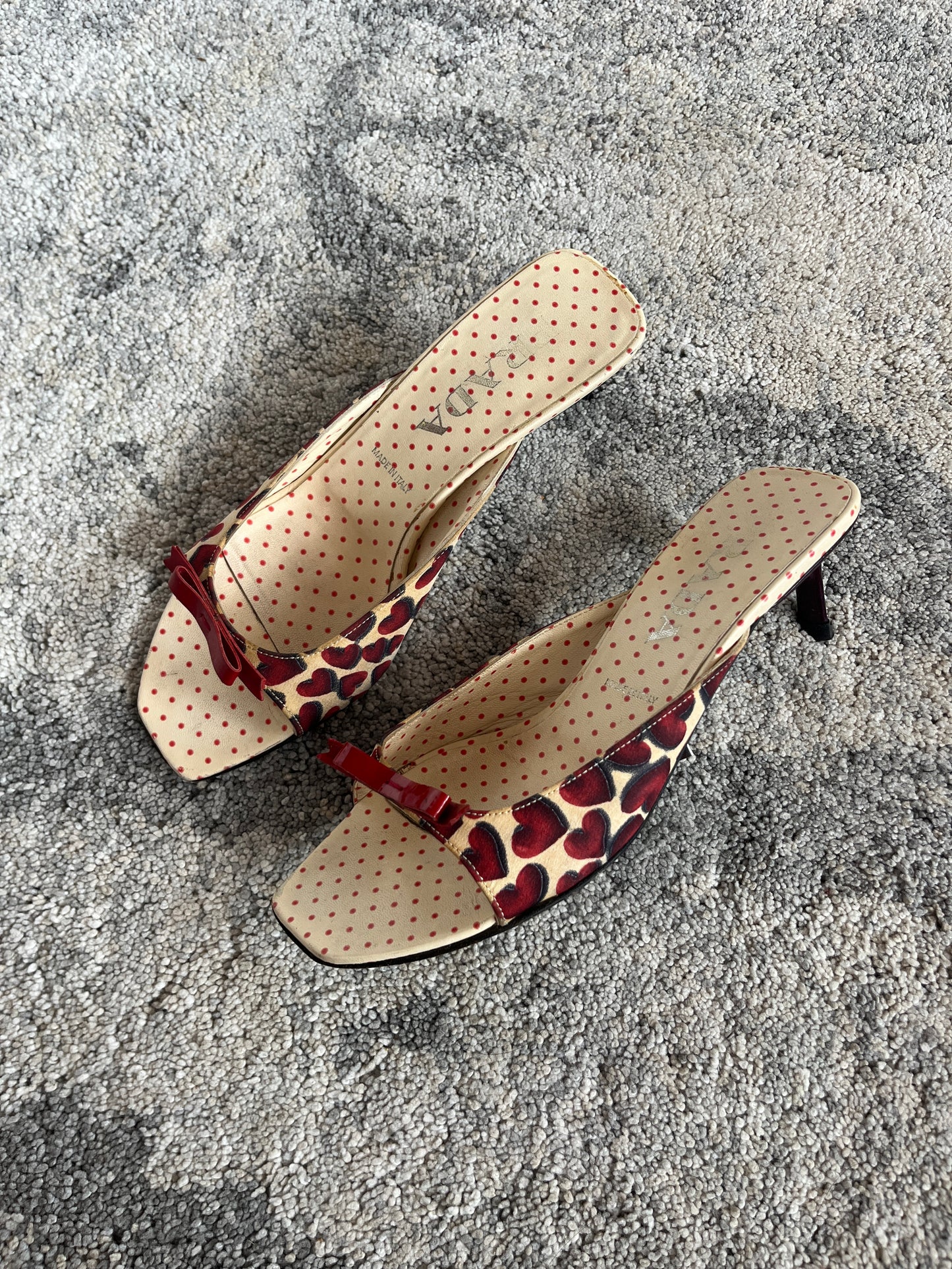 Prada SS2000 hearts mules