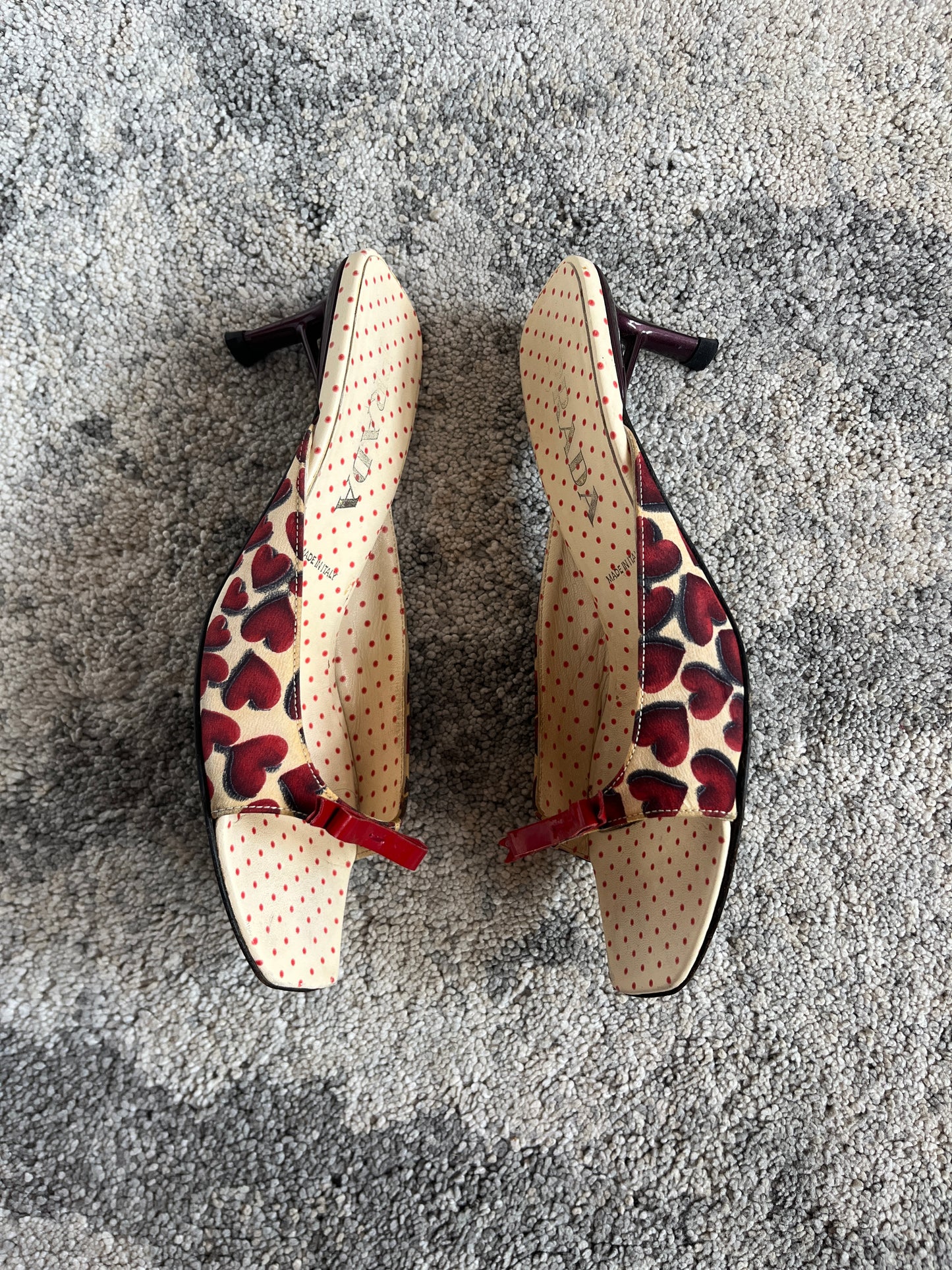 Prada SS2000 hearts mules