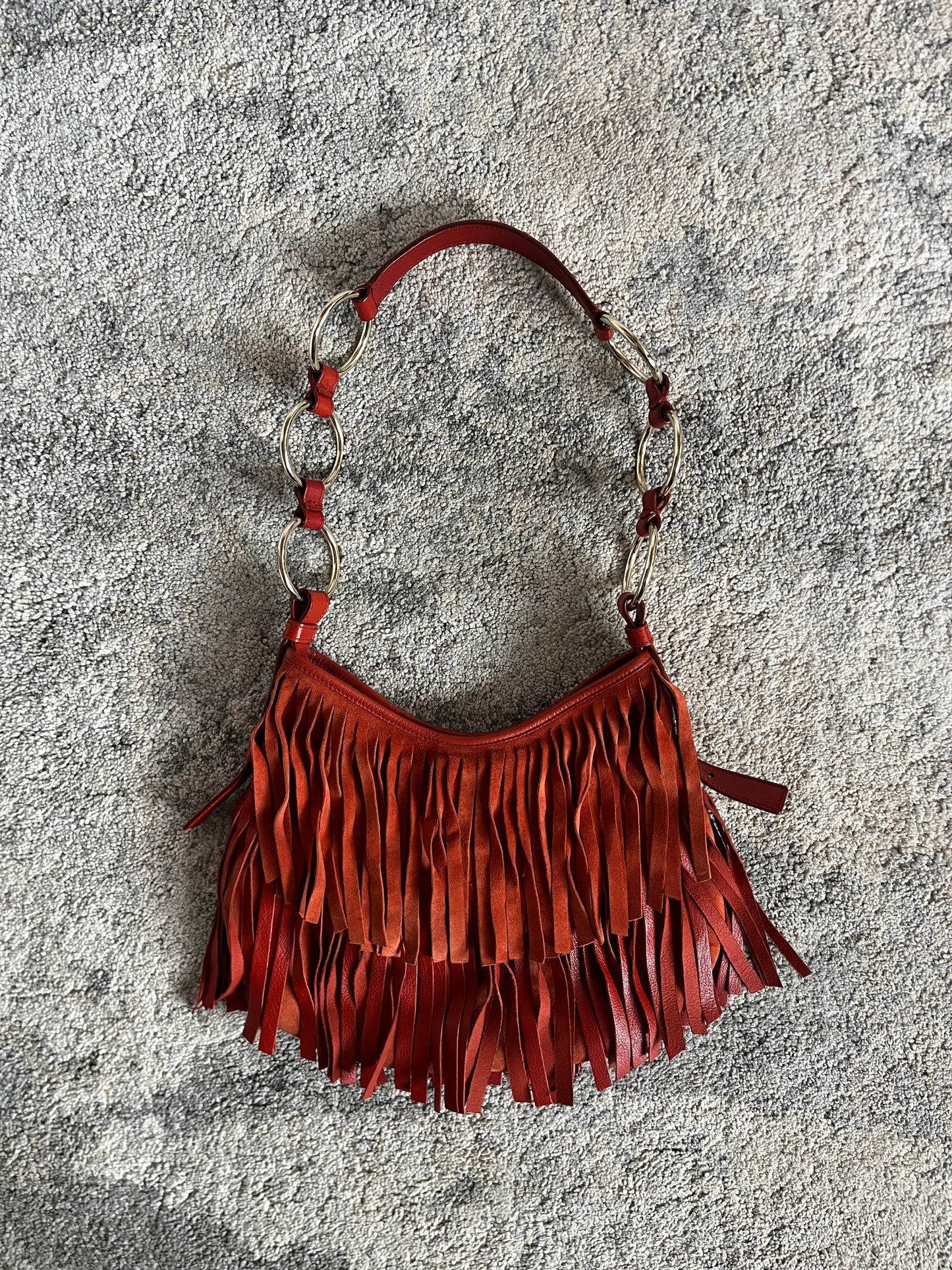 Yves Saint Laurent "La Bohème" fringes leather bag