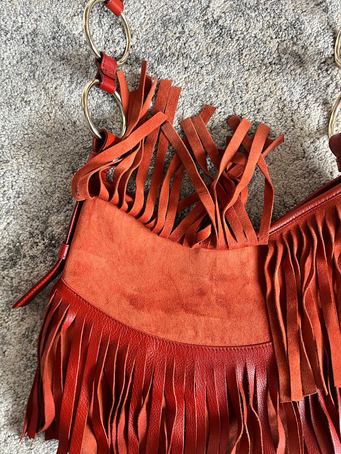 Yves Saint Laurent "La Bohème" fringes leather bag