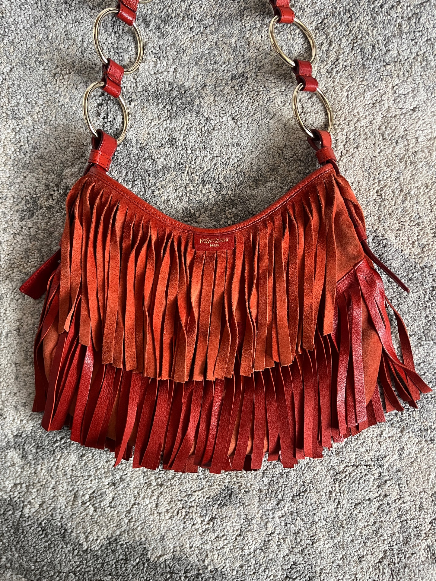 Yves Saint Laurent "La Bohème" fringes leather bag