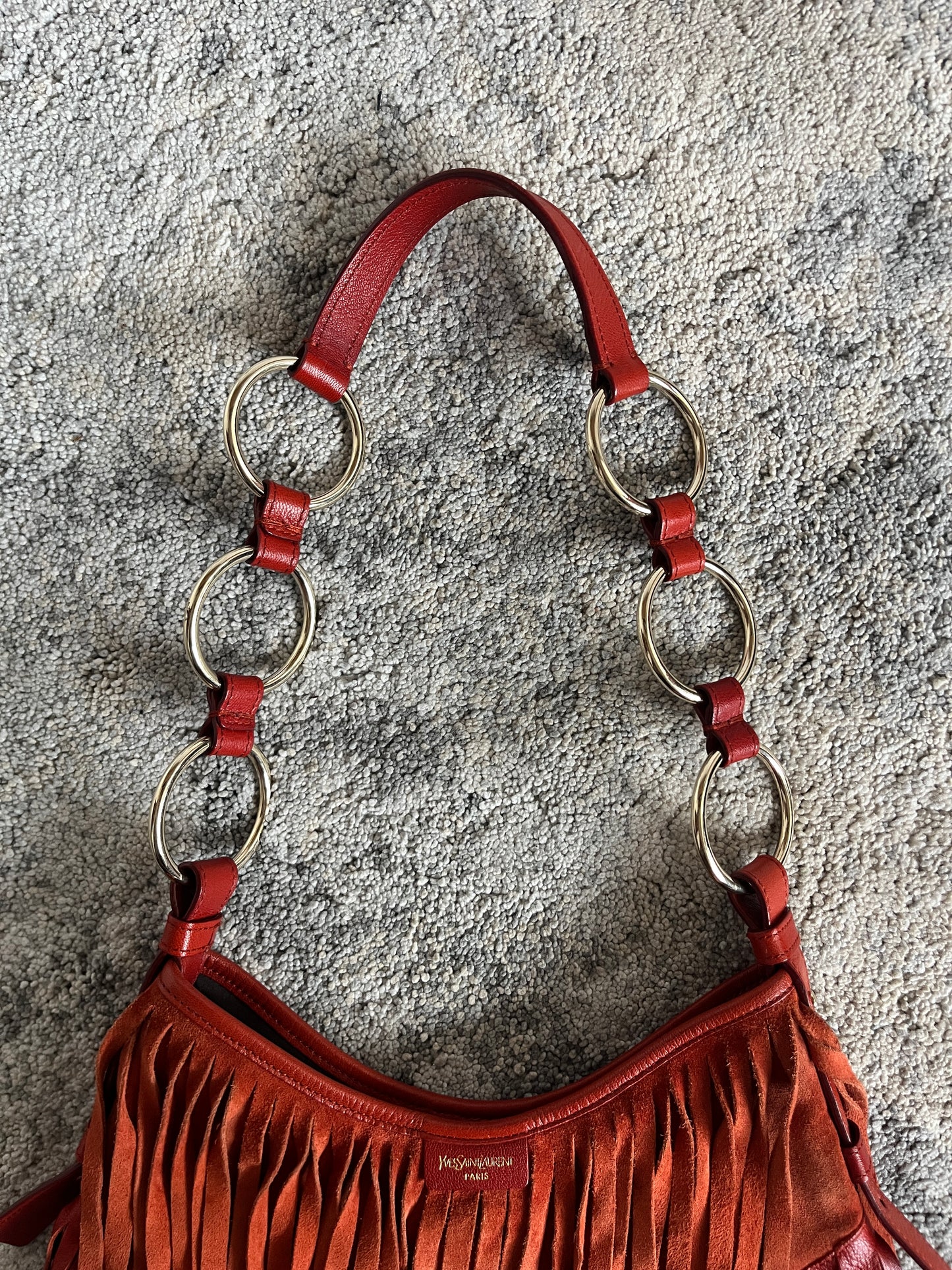 Yves Saint Laurent "La Bohème" fringes leather bag