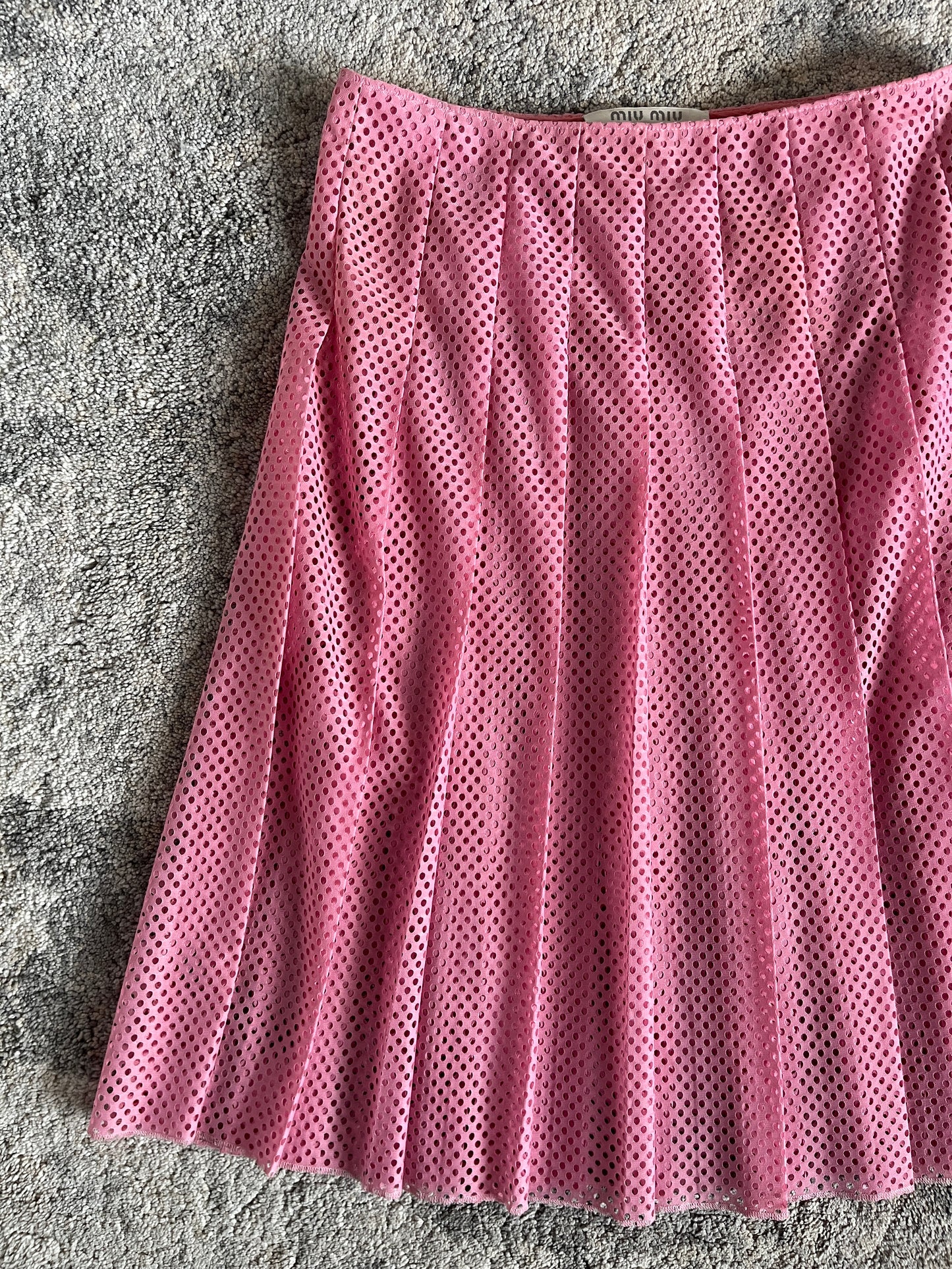 Miu Miu SS2000 perfored nylon skirt