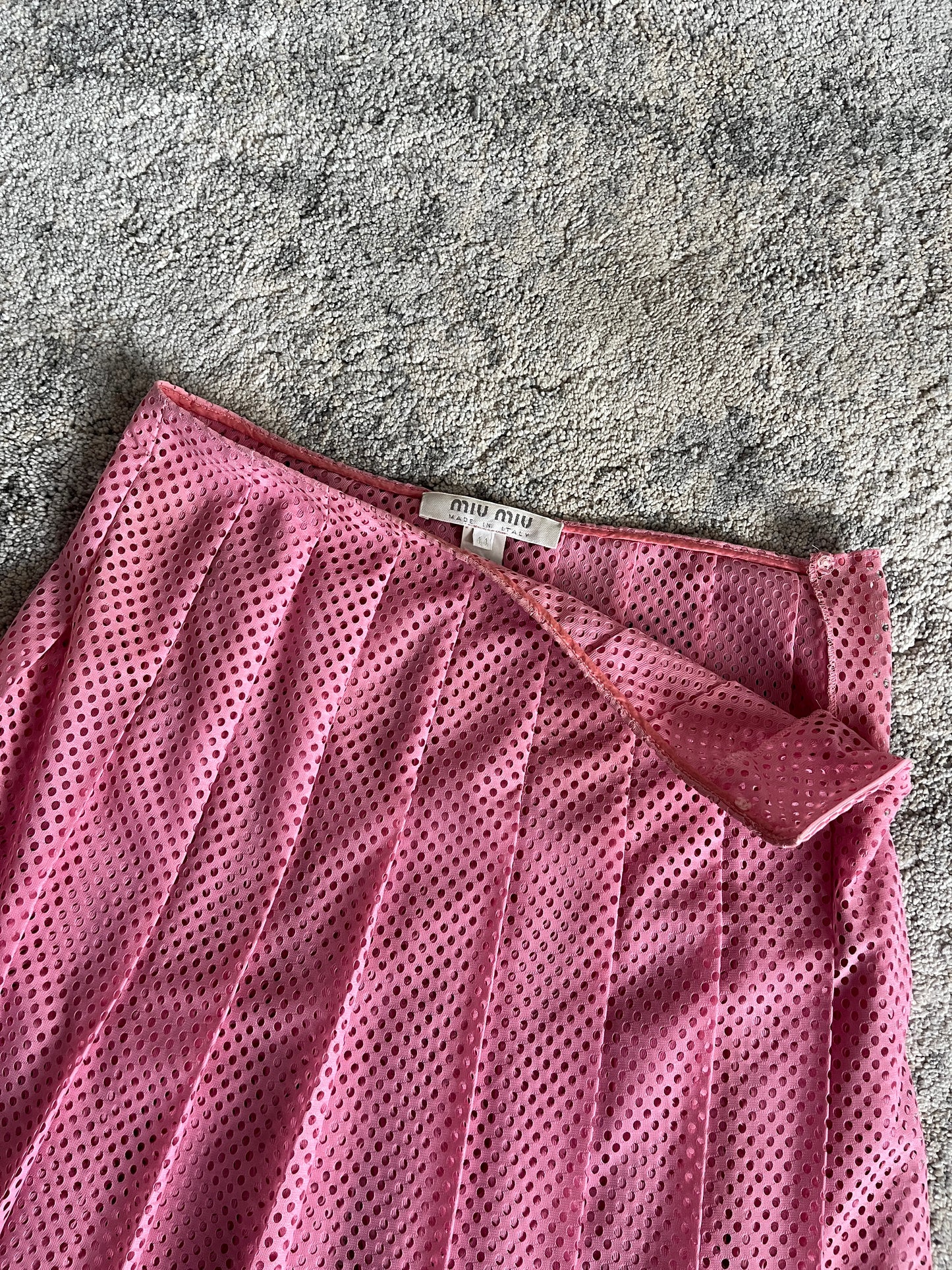 Miu Miu SS2000 perfored nylon skirt