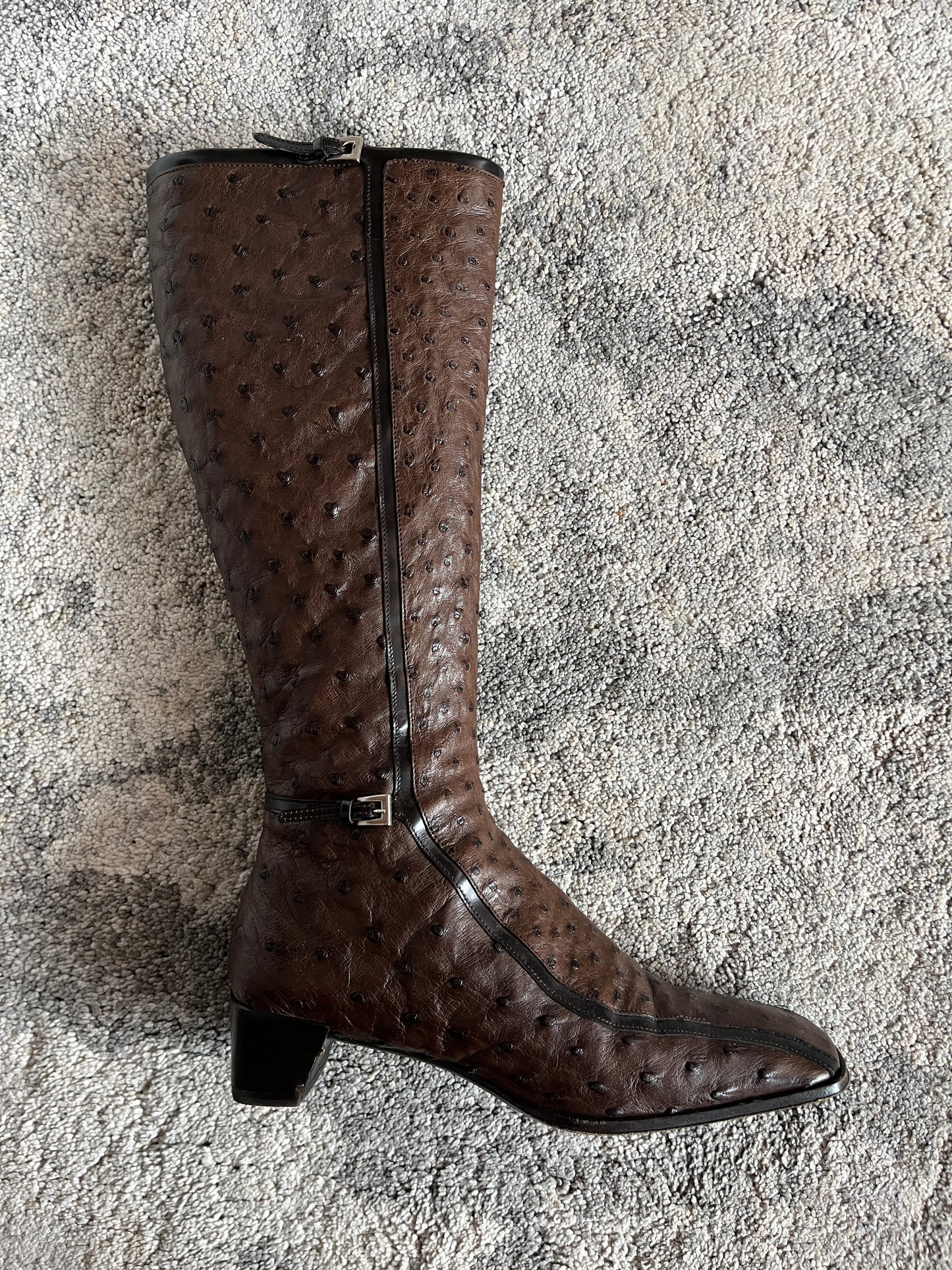 Prada FW2000 ostrich leather boots