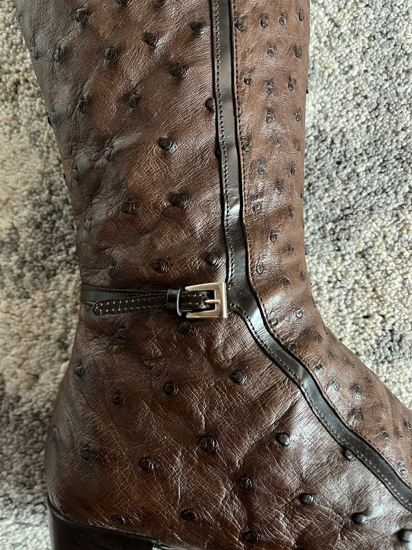 Prada FW2000 ostrich leather boots