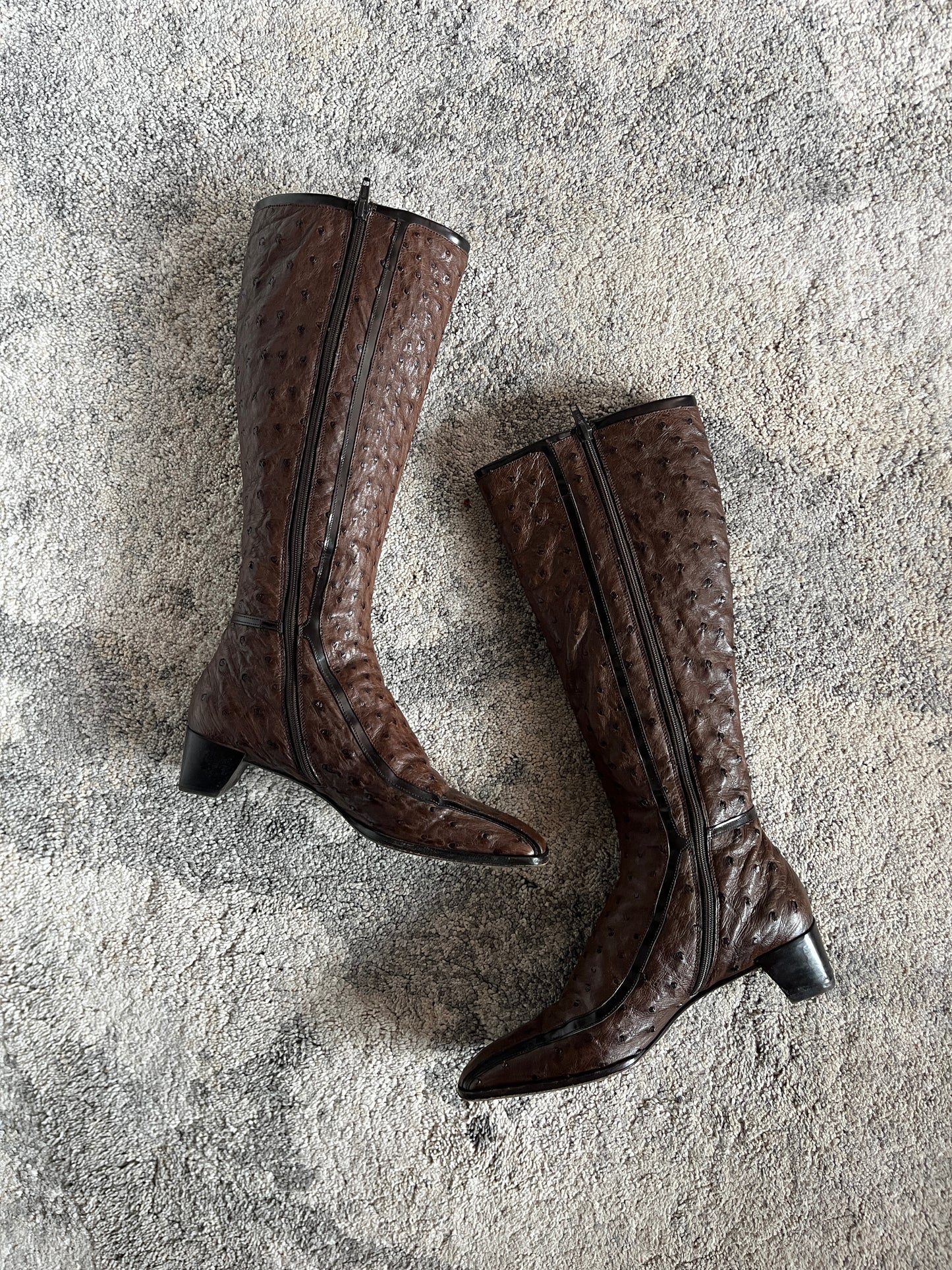 Prada FW2000 ostrich leather boots