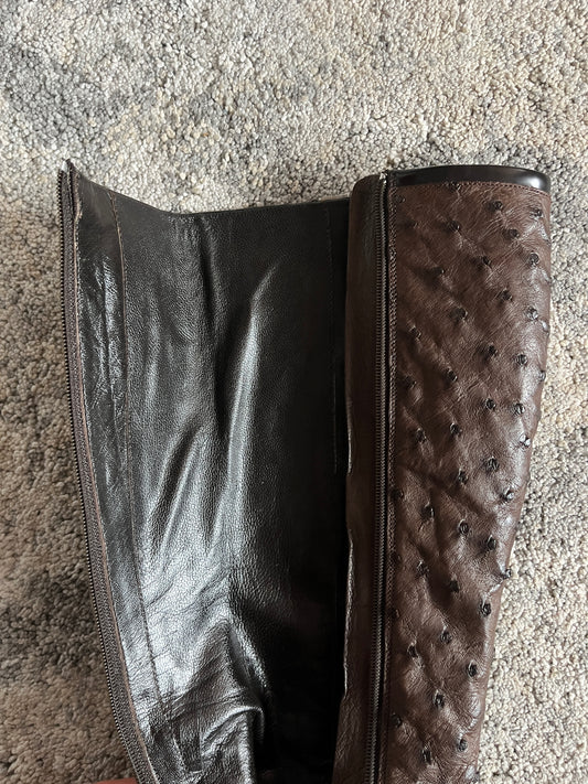 Prada FW2000 ostrich leather boots