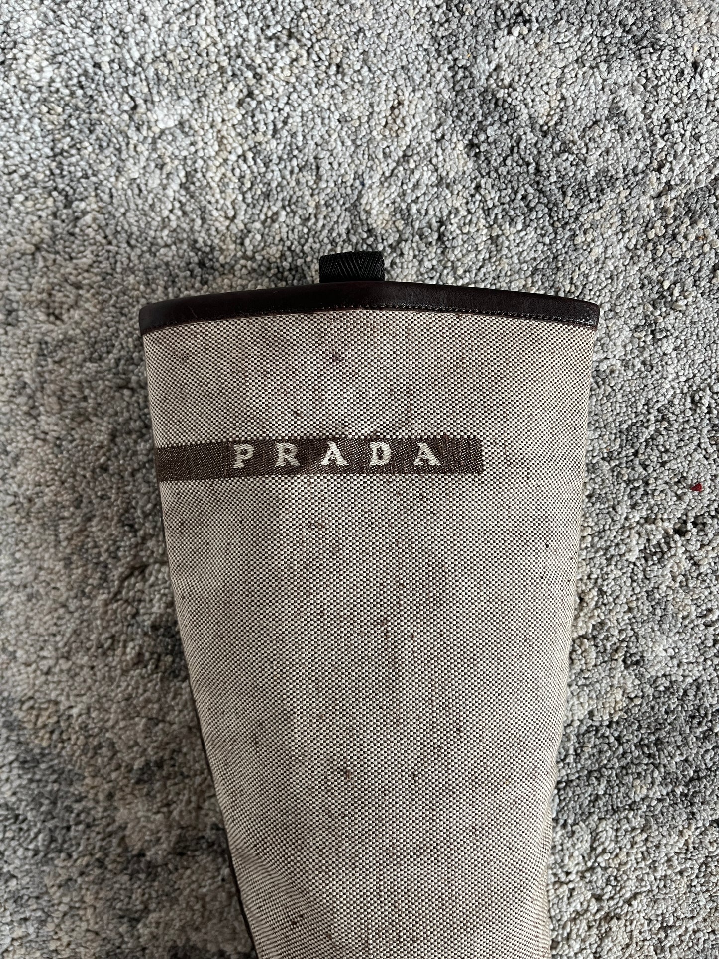 Prada SS1999 runway linen & leather boots