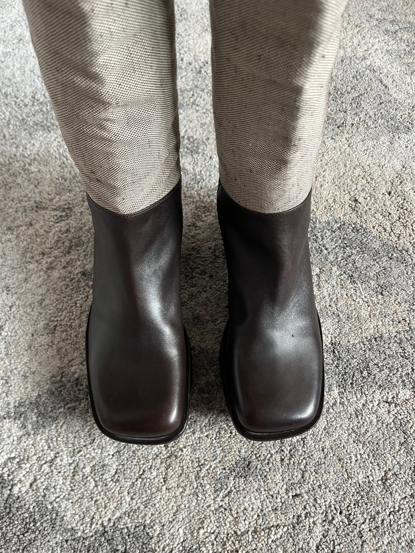 Prada SS1999 runway linen & leather boots
