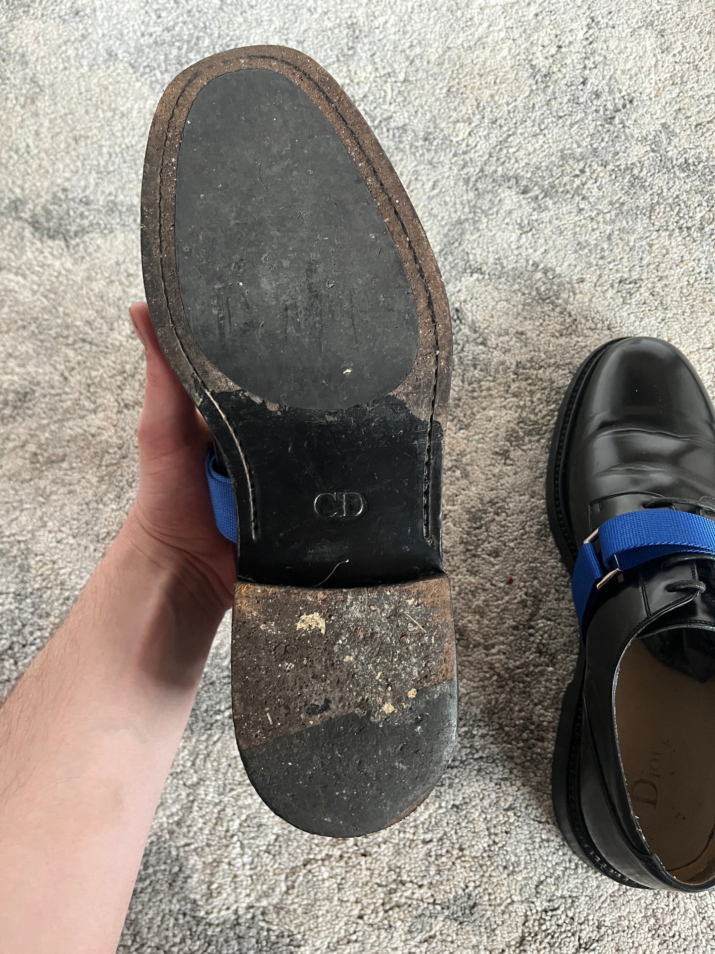 Dior Homme 2010's leather derby with strap