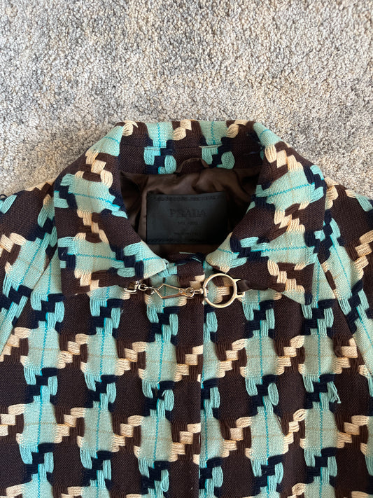 Prada FW2000 jacquard wool jacket
