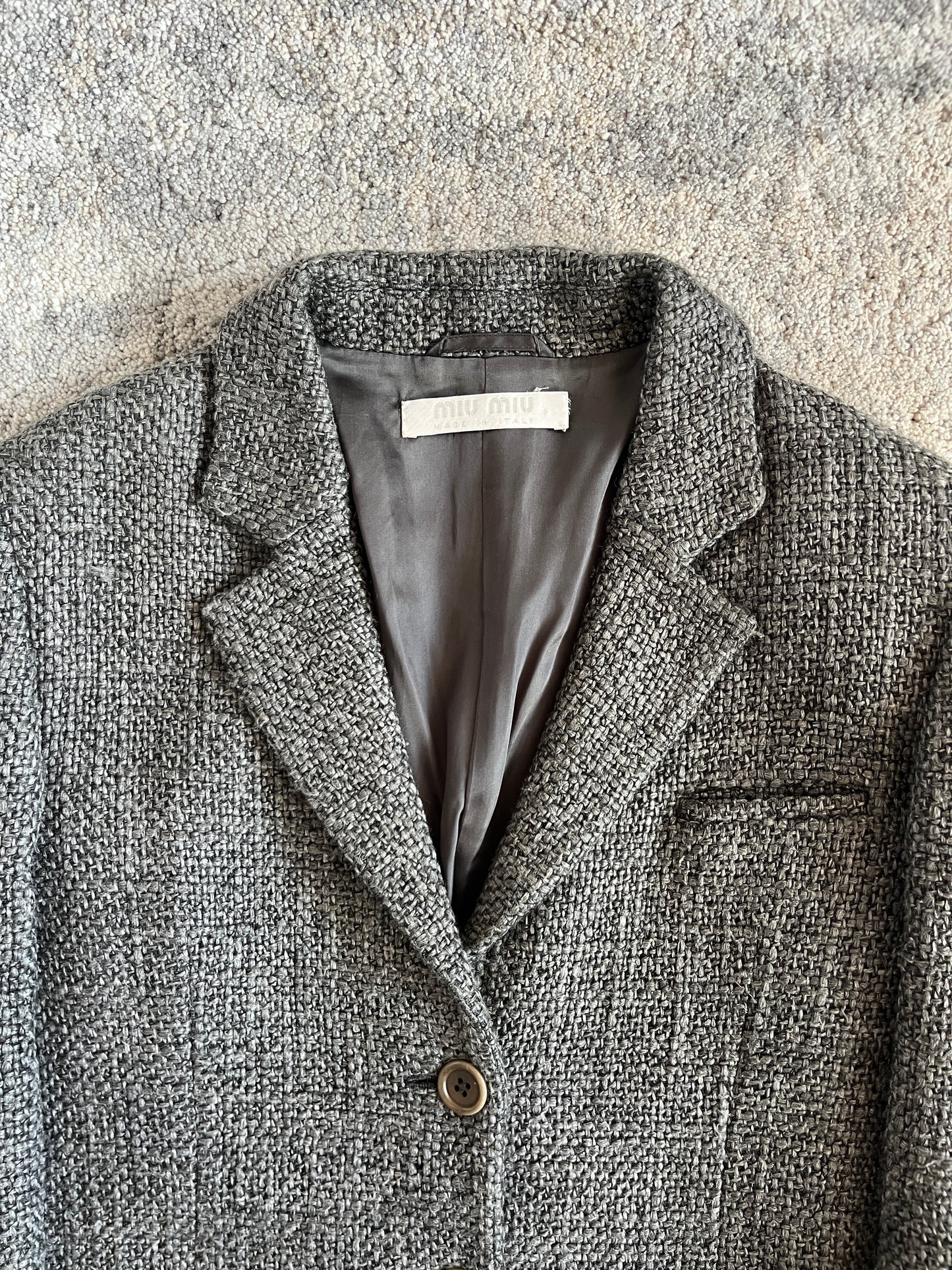 Miu Miu FW1998 wool iridescente sample trench