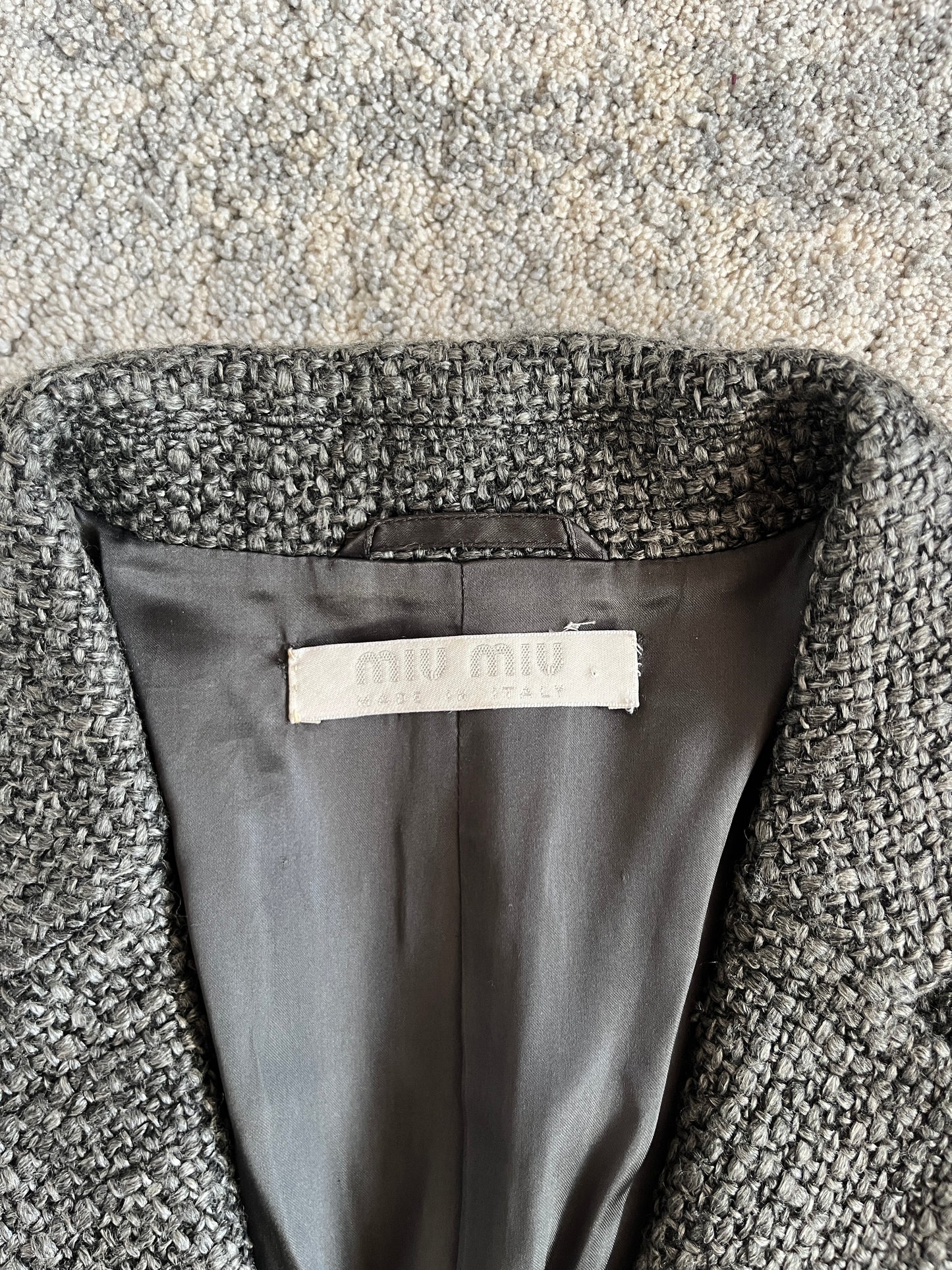 Miu Miu FW1998 wool iridescente sample trench