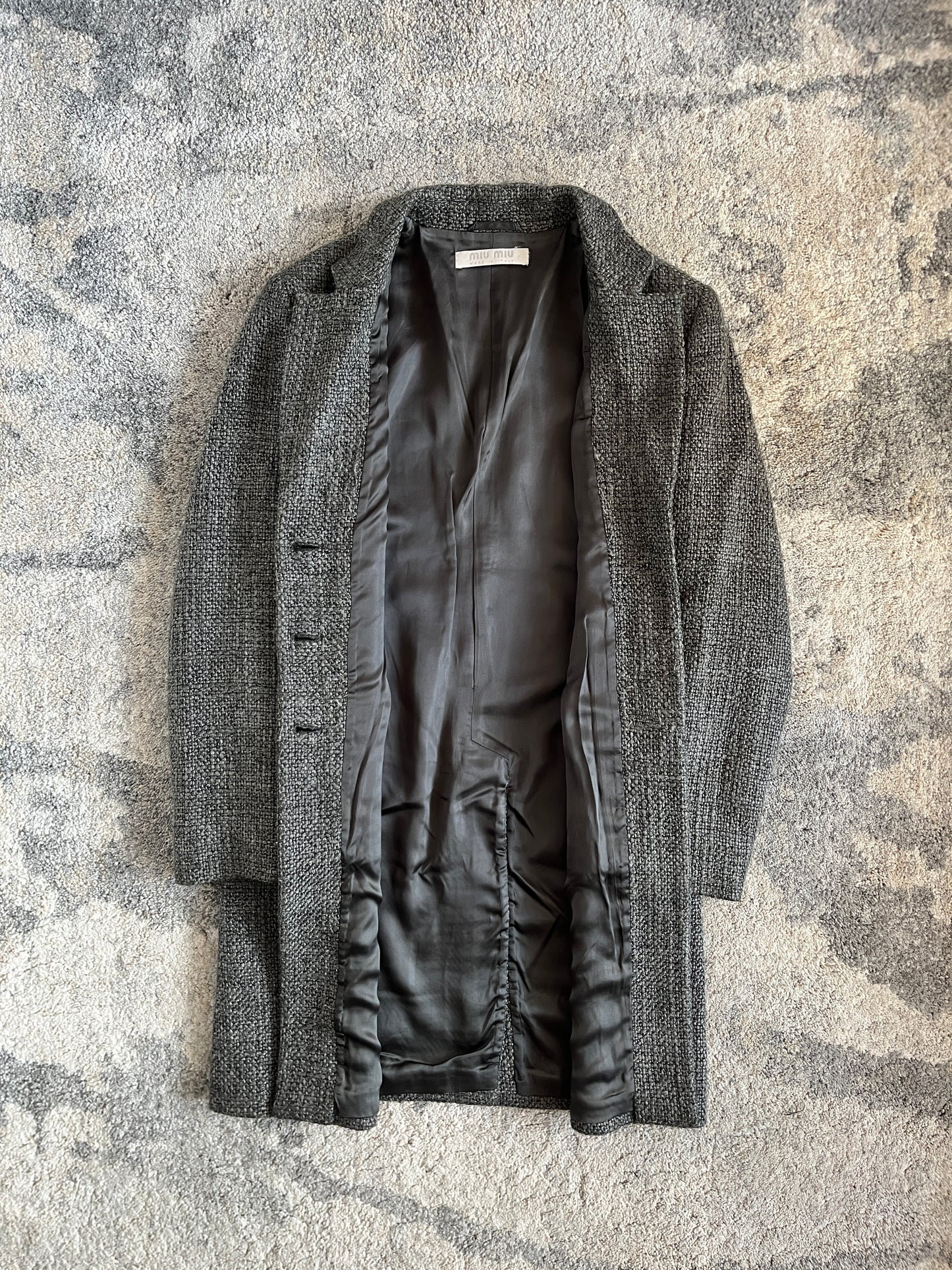 Miu Miu FW1998 wool iridescente sample trench
