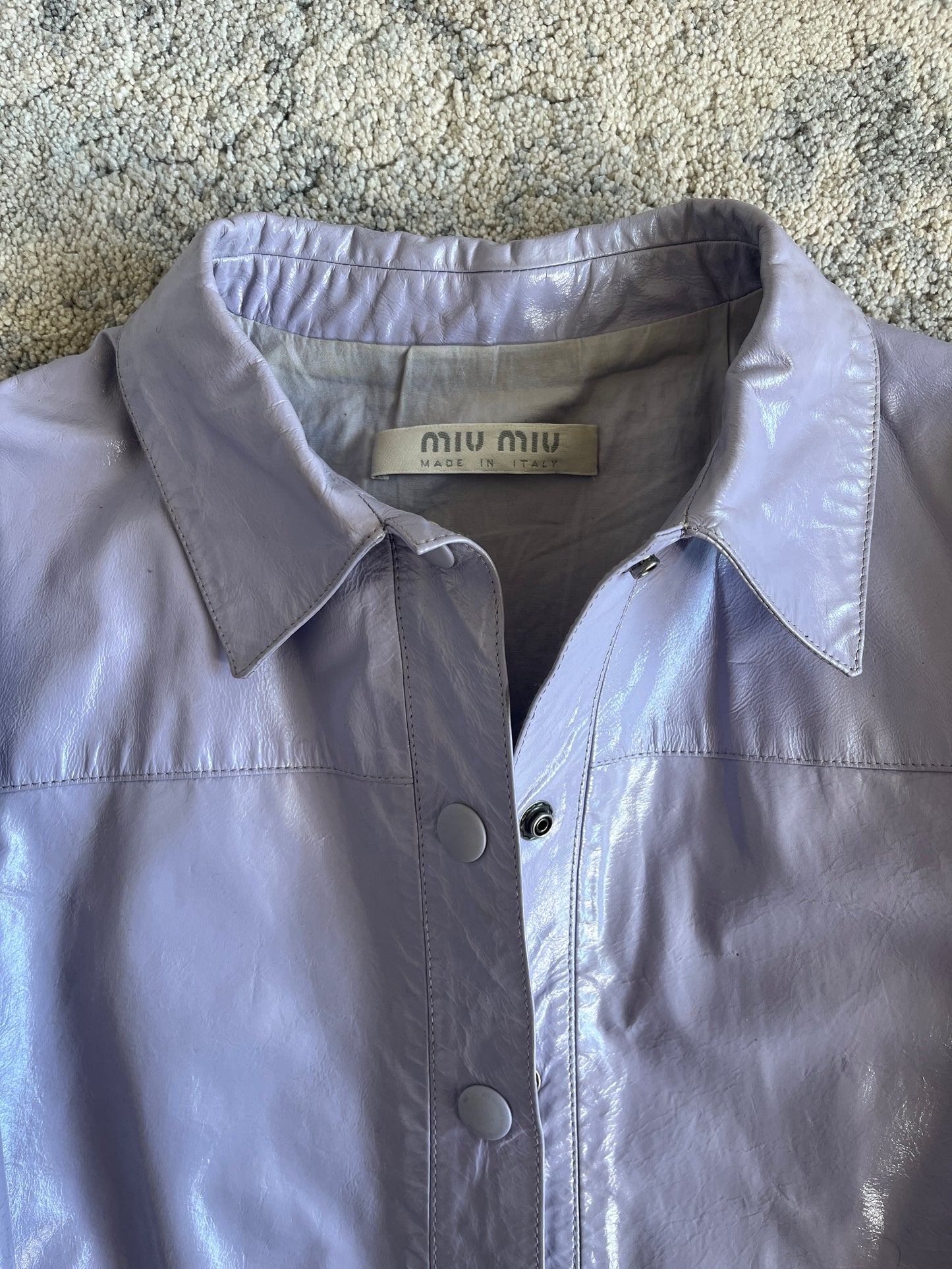 Miu Miu 1998 patent leather jacket
