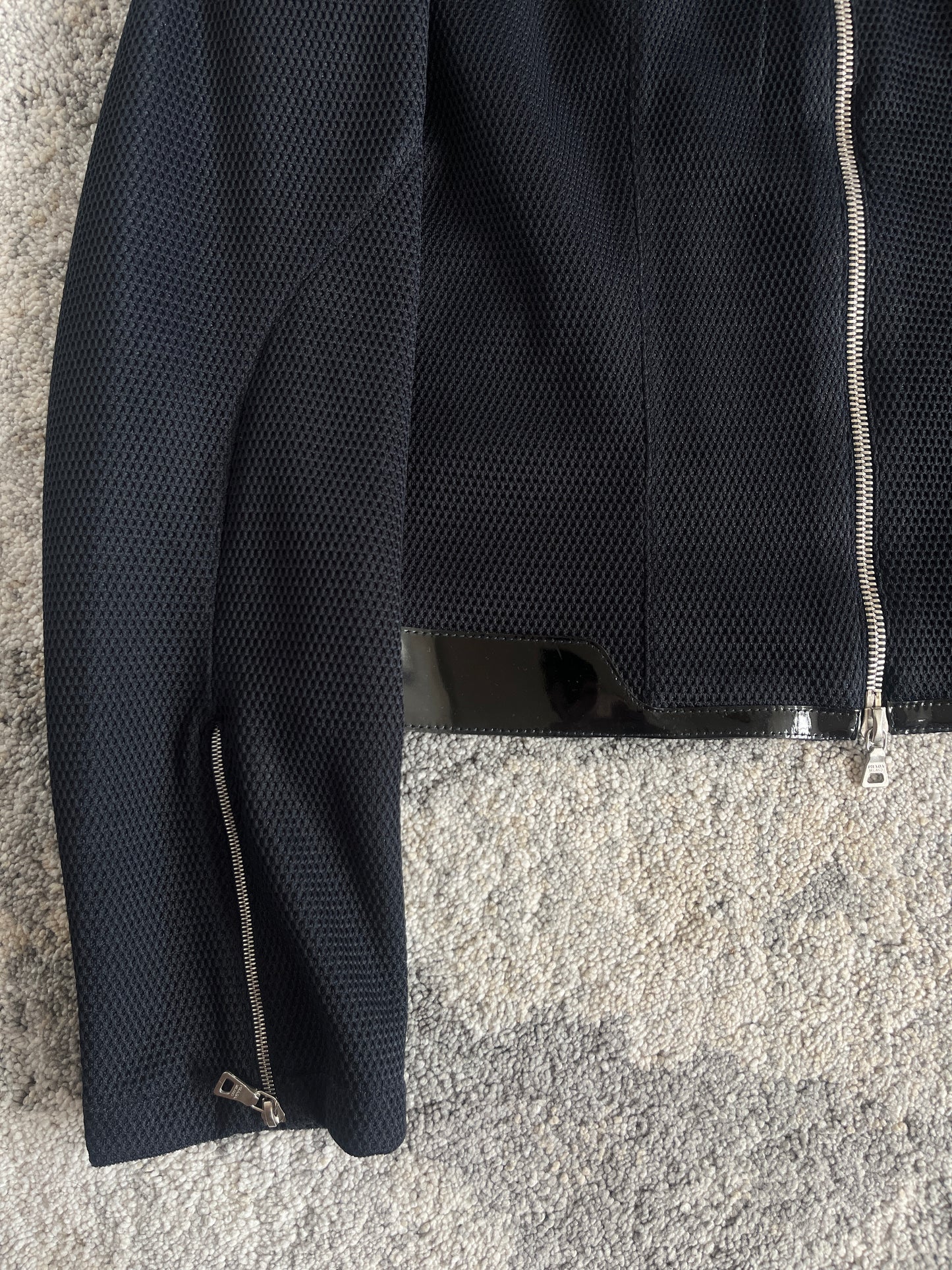 Prada FW1999 mesh & leather jacket