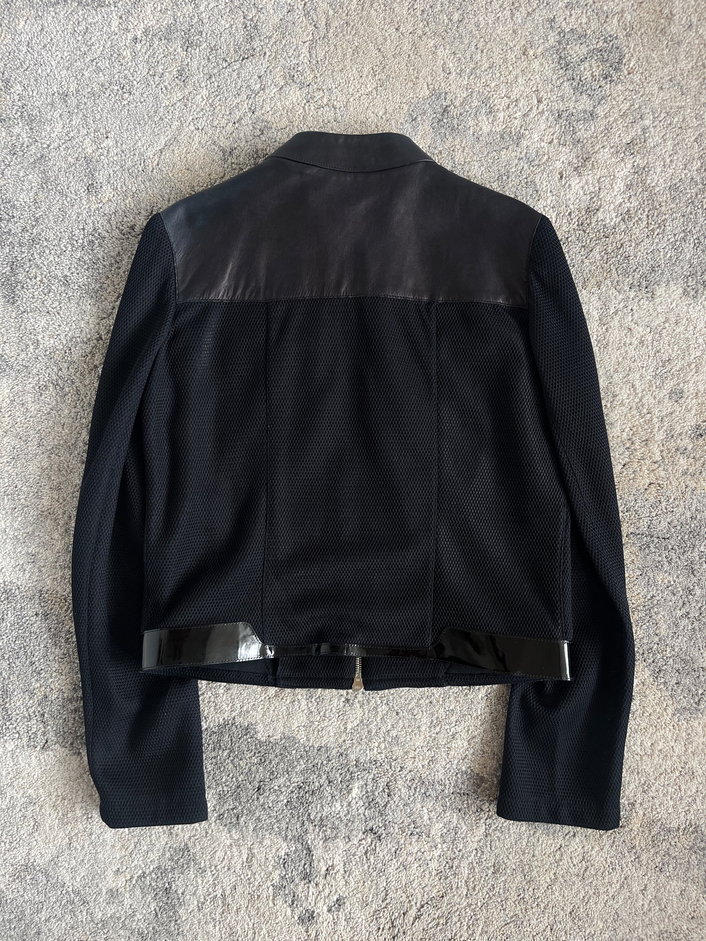Prada FW1999 mesh & leather jacket