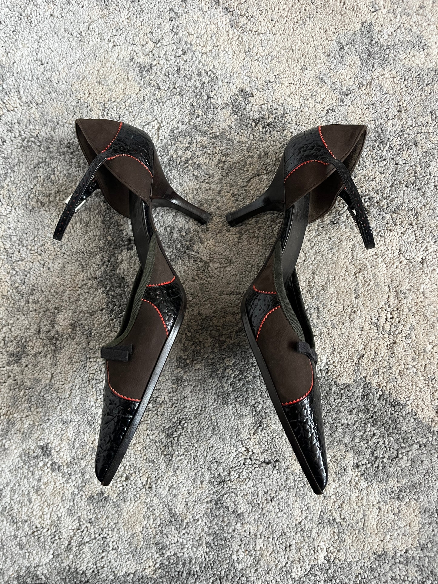 Prada 2000's leather & cotton heels