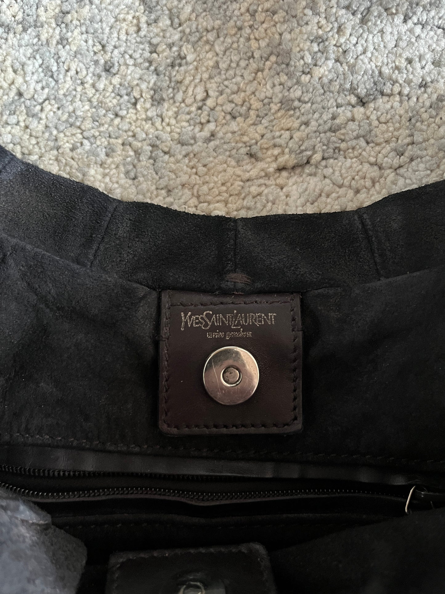 Yves Saint Laurent FW2002 suede mombasa bag
