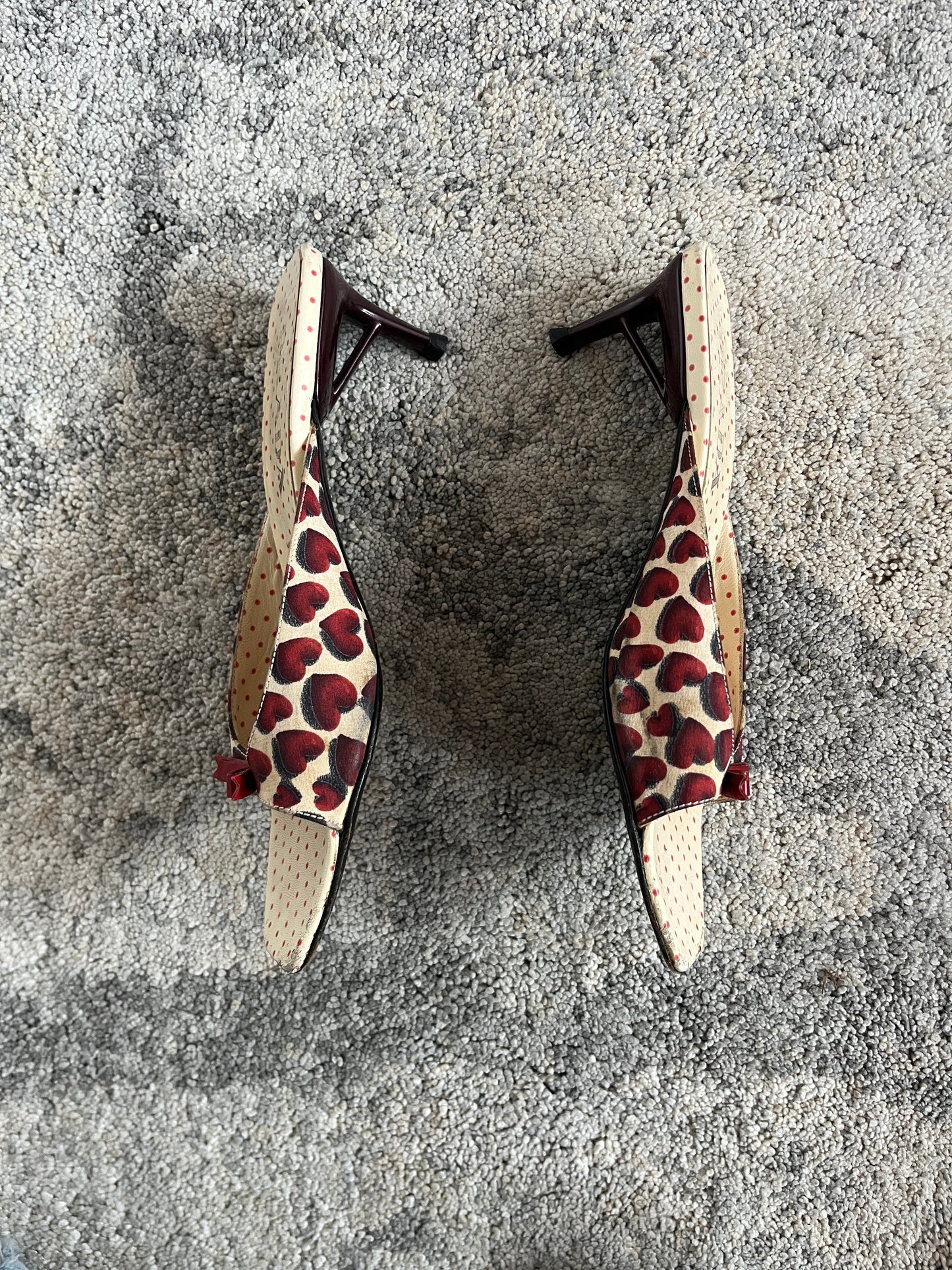 Prada SS2000 heart silk mules