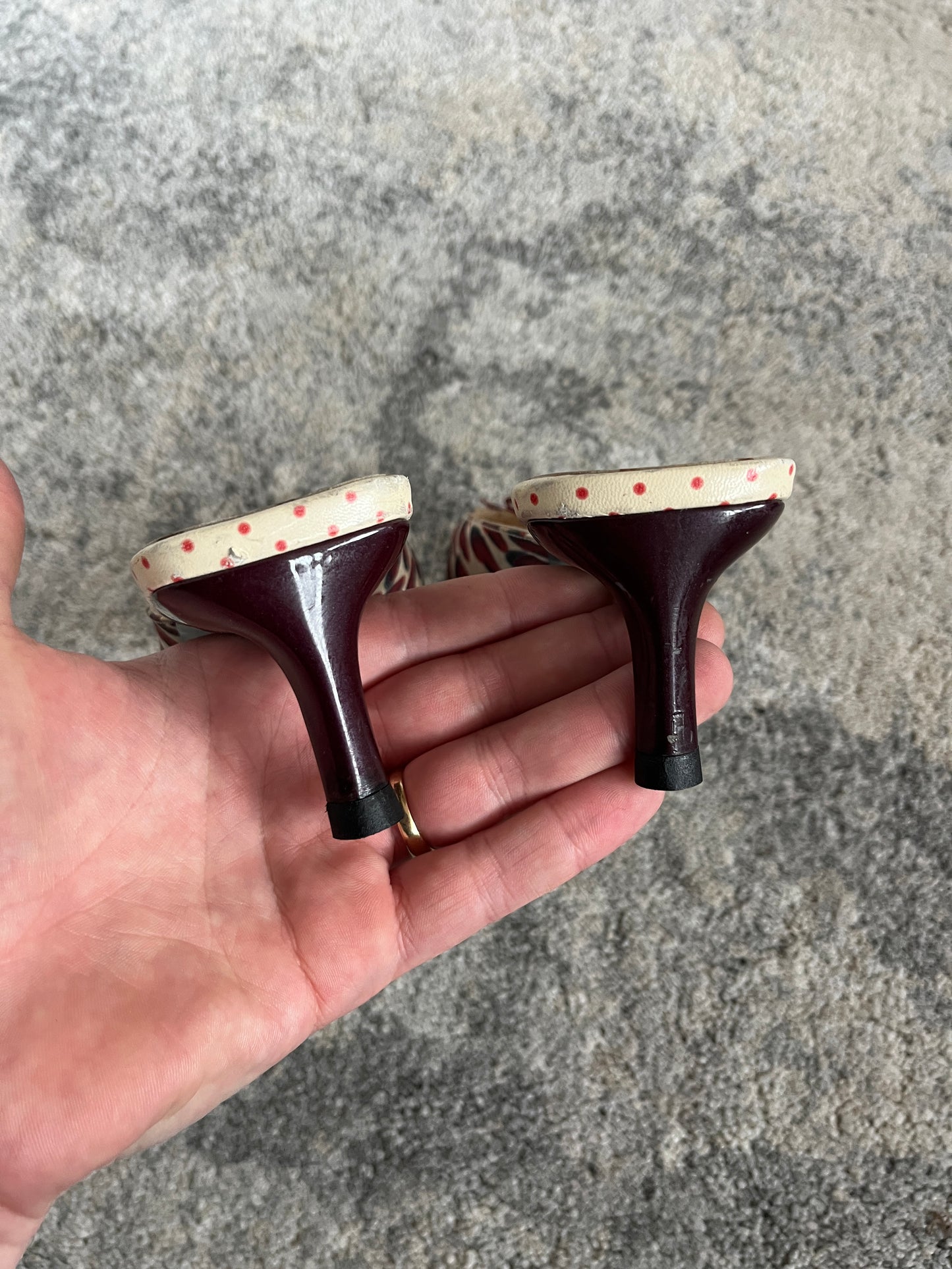 Prada SS2000 heart silk mules