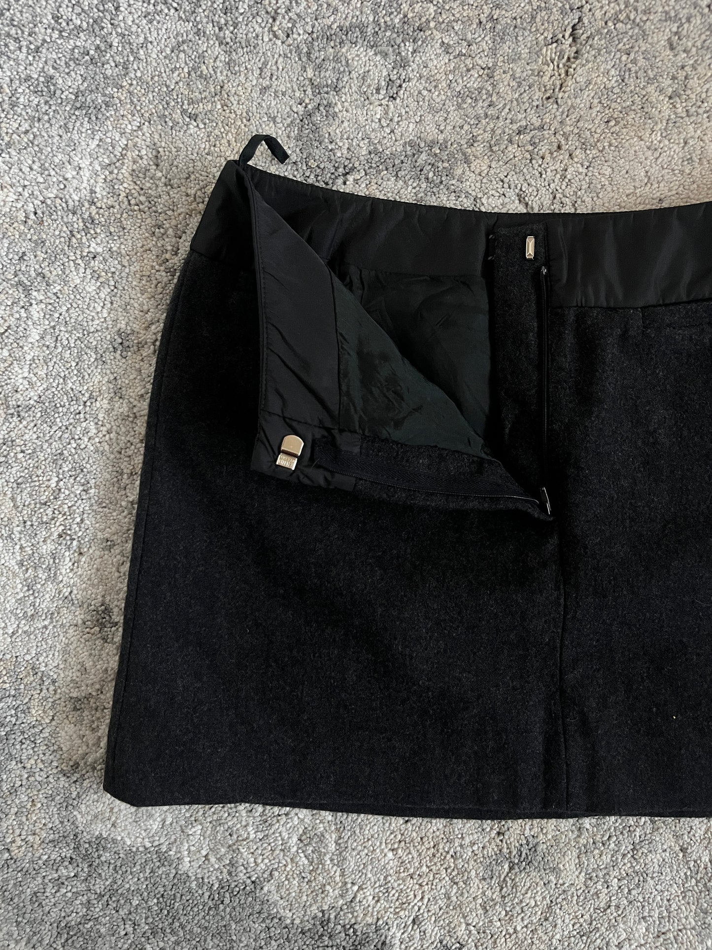 Prada 1990's wool & nylon mini skirt