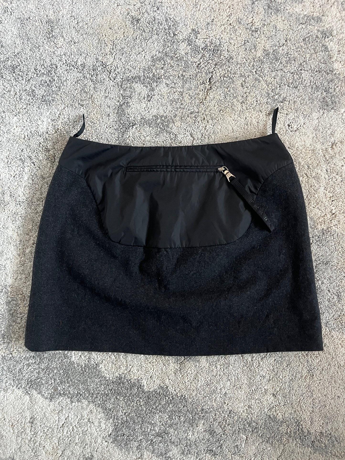 Prada 1990's wool & nylon mini skirt
