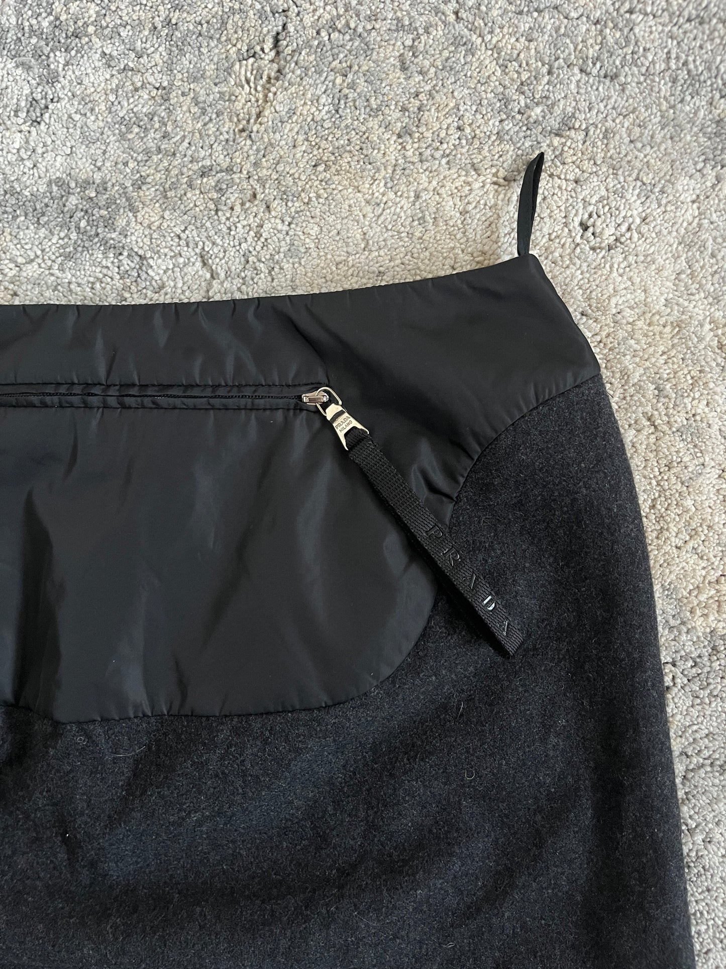 Prada 1990's wool & nylon mini skirt