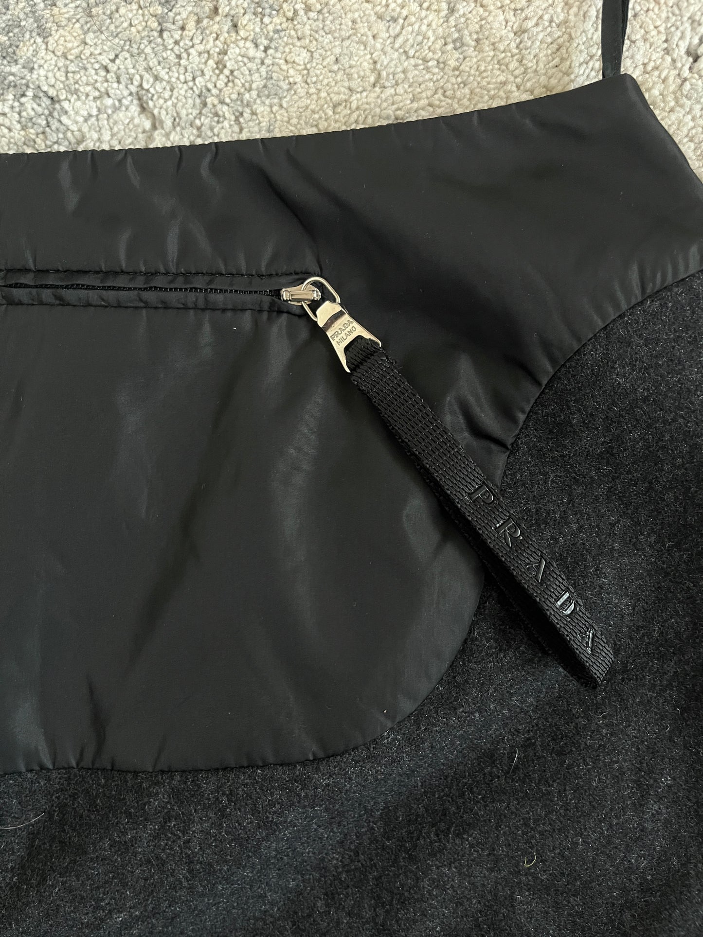 Prada 1990's wool & nylon mini skirt