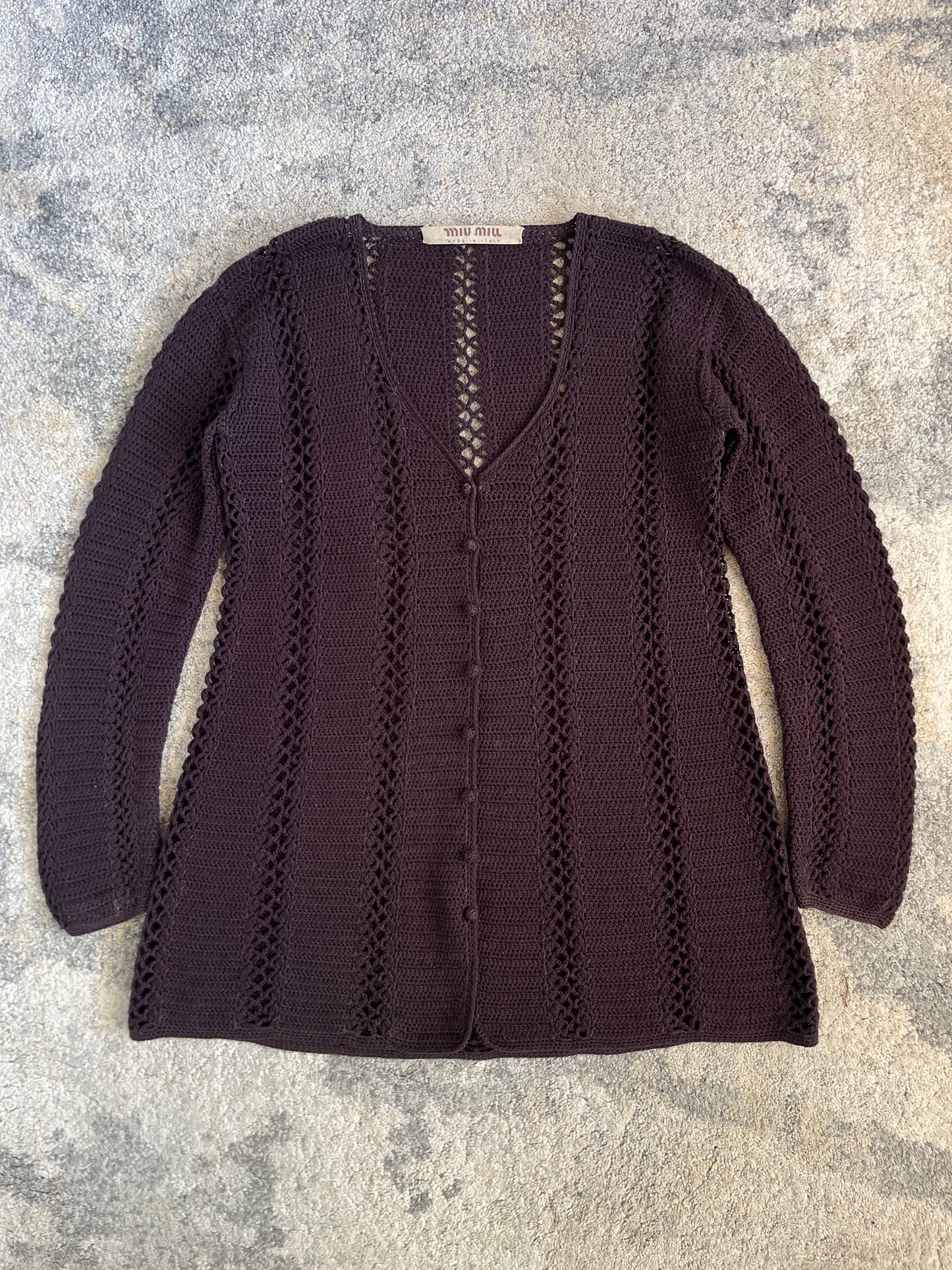 Miu Miu SS1994 cotton hand knit cardigan