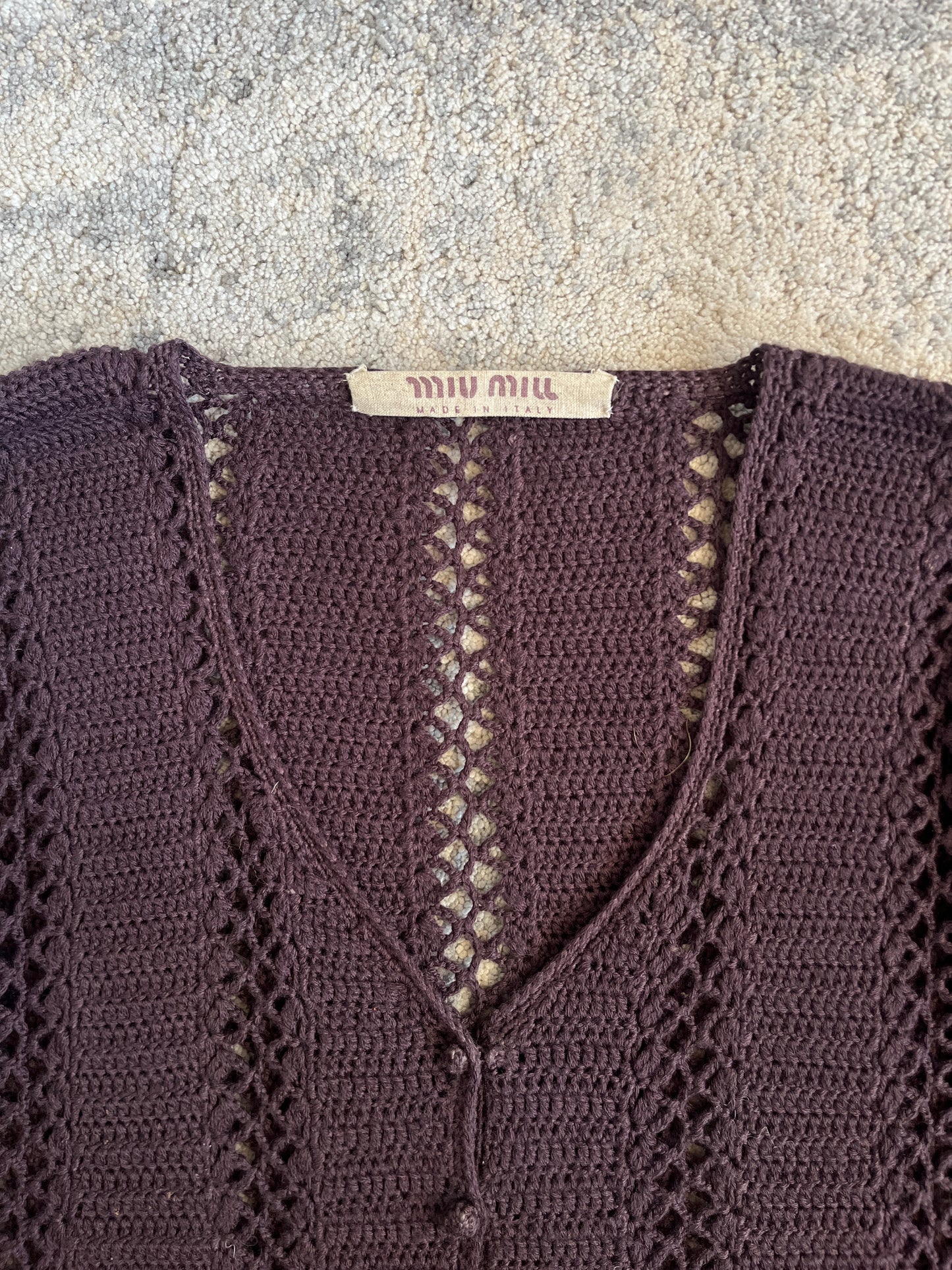 Miu Miu SS1994 cotton hand knit cardigan