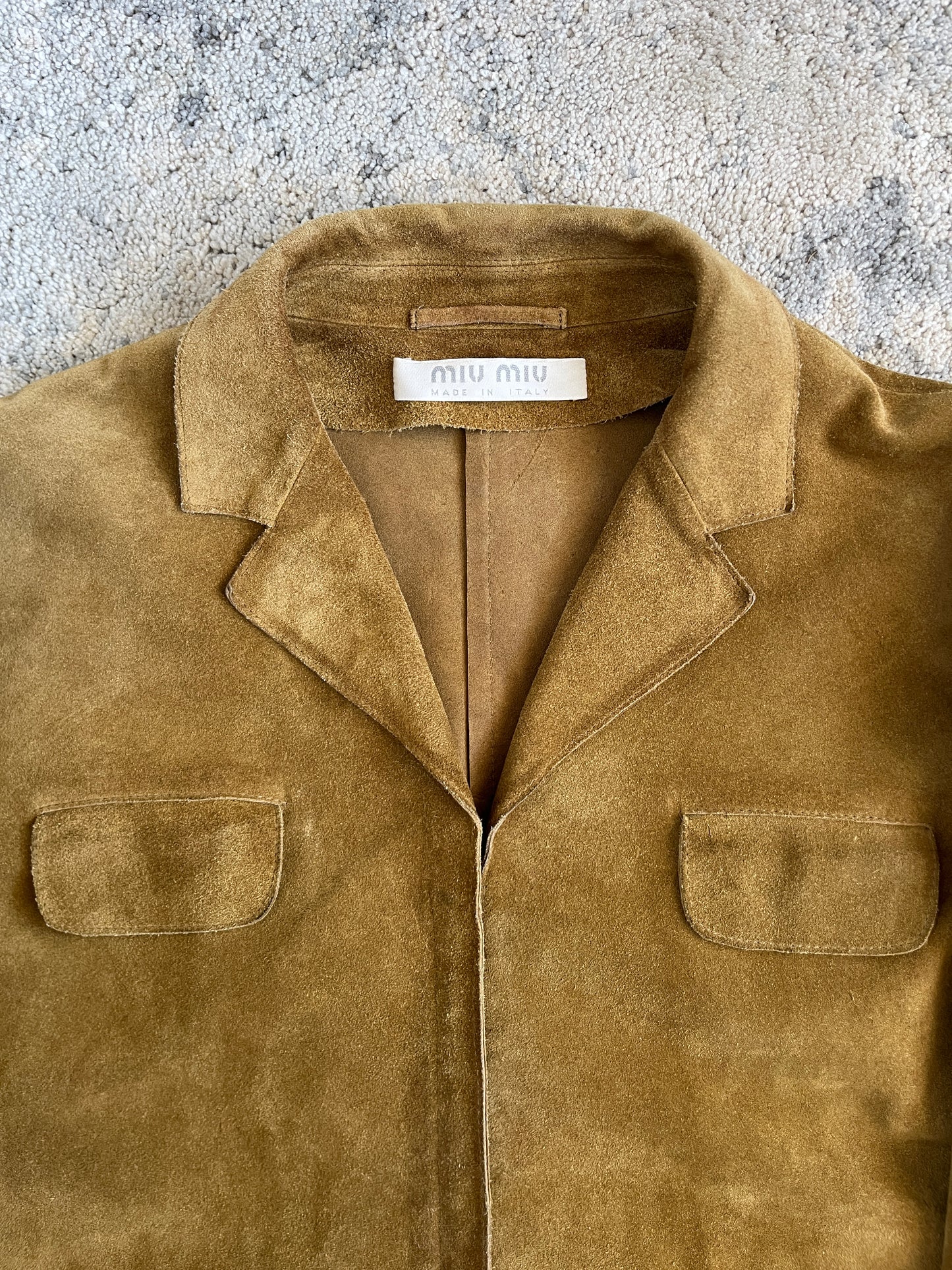 Miu Miu SS1999 suede jacket with bra closure