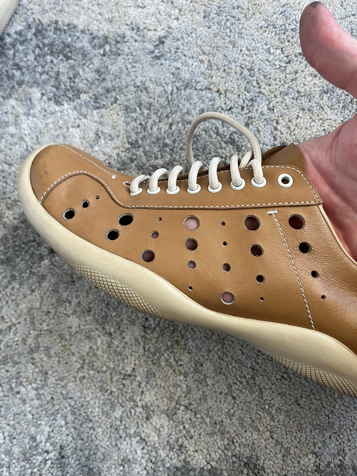 Prada 1999 perfored leather trainers