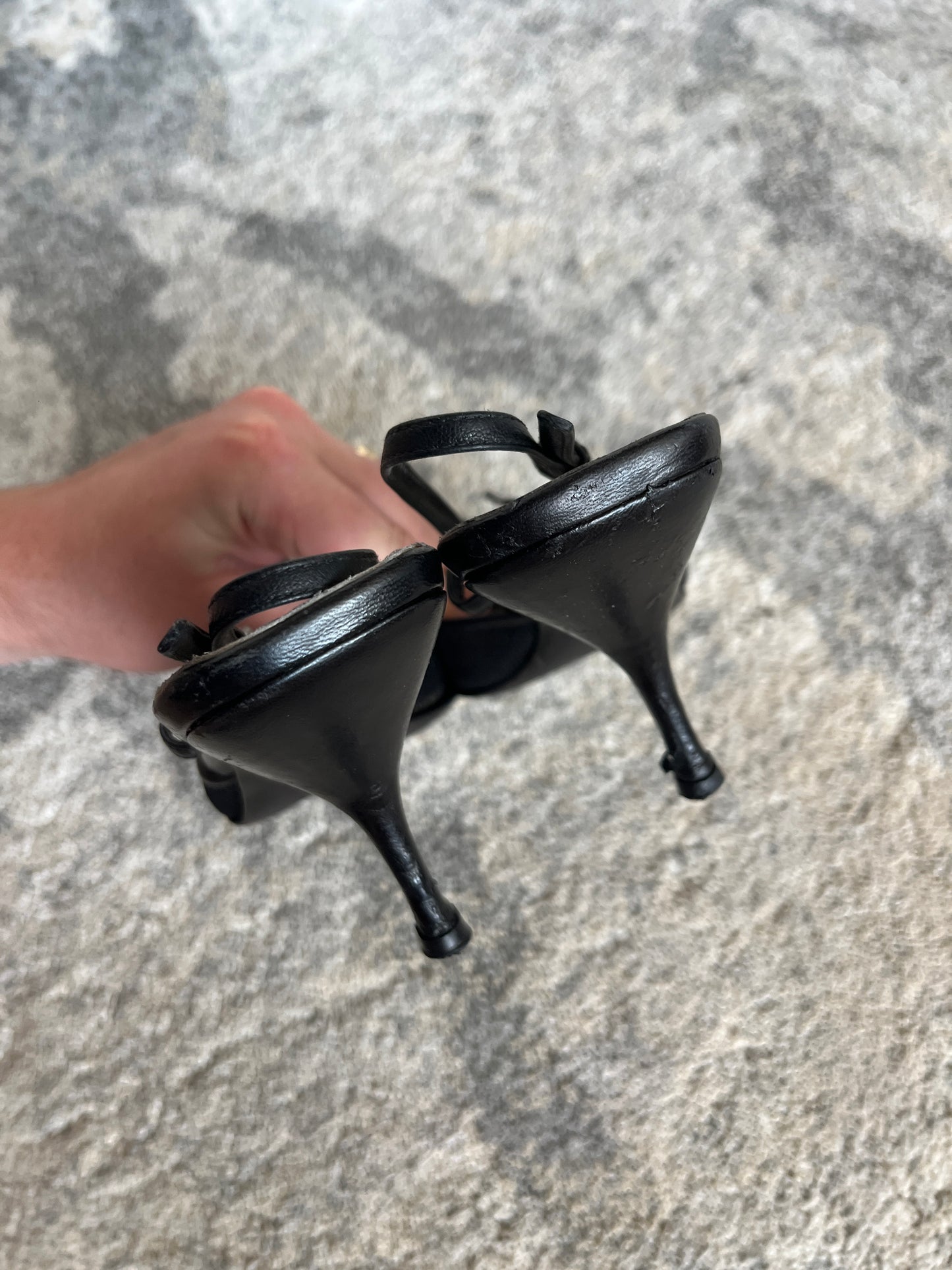 Miu Miu 2000's mesh & leather kitten heels