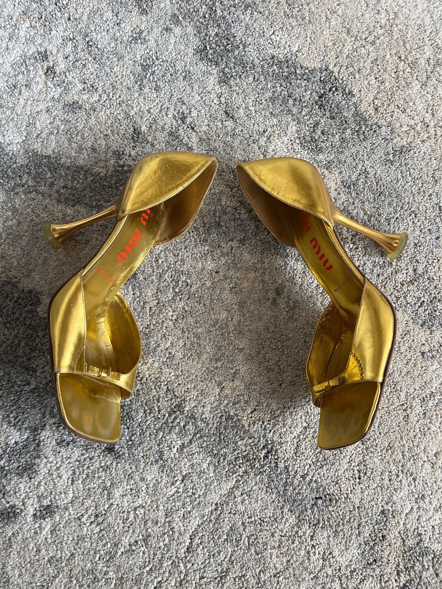 Miu Miu 1999 gold leather heels