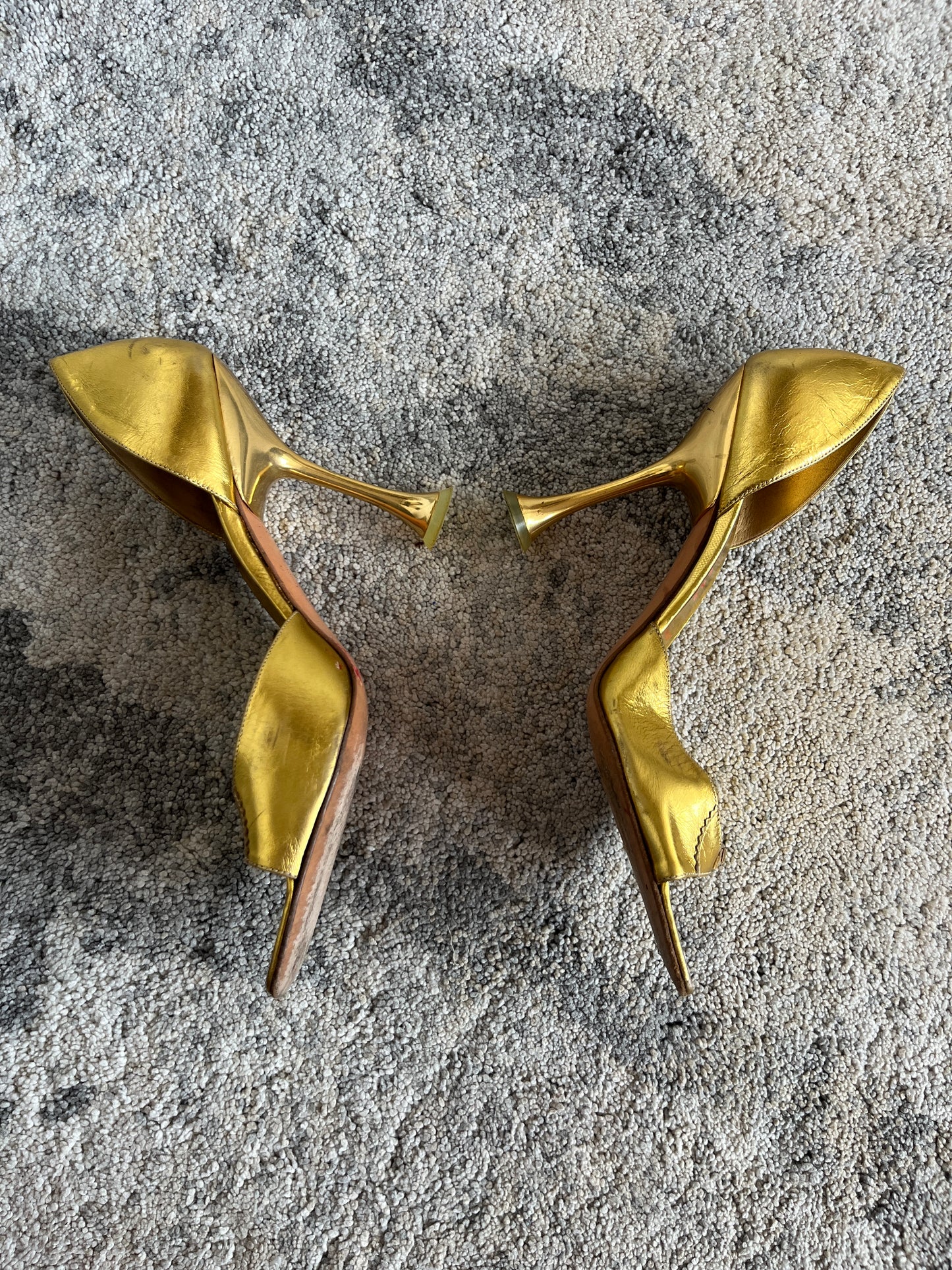 Miu Miu 1999 gold leather heels
