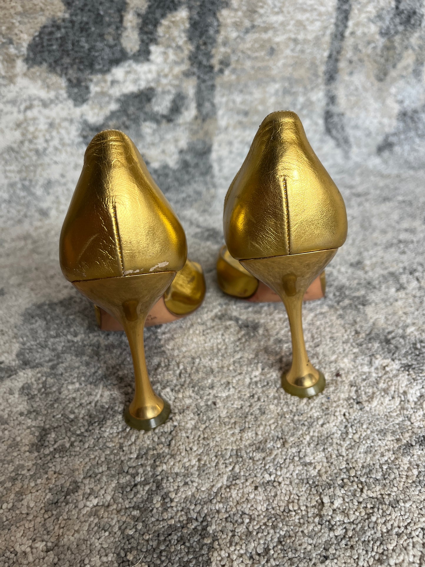 Miu Miu 1999 gold leather heels