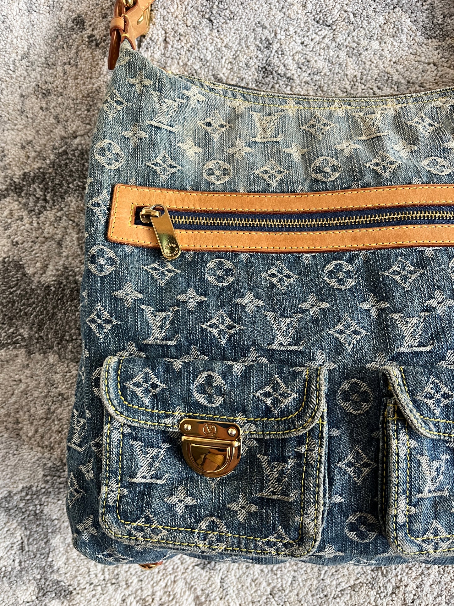 Louis Vuitton 2000's denim baggy PM bag