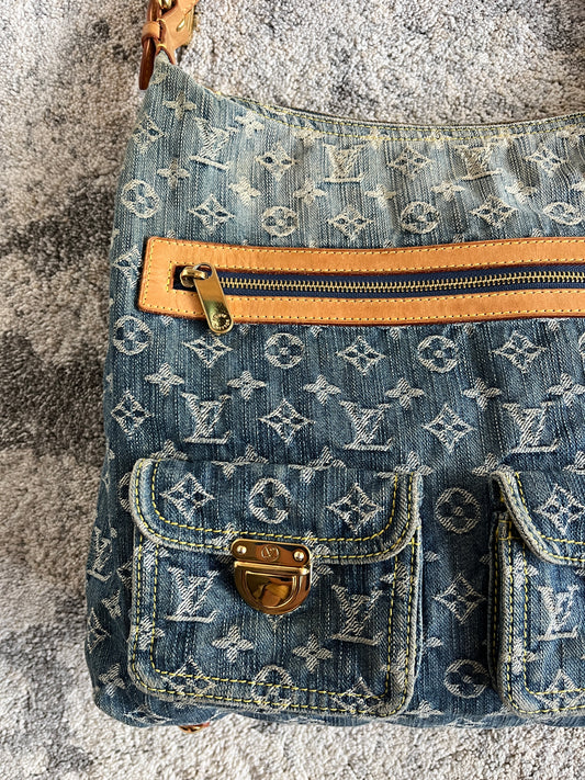 Louis Vuitton 2000's denim baggy PM bag