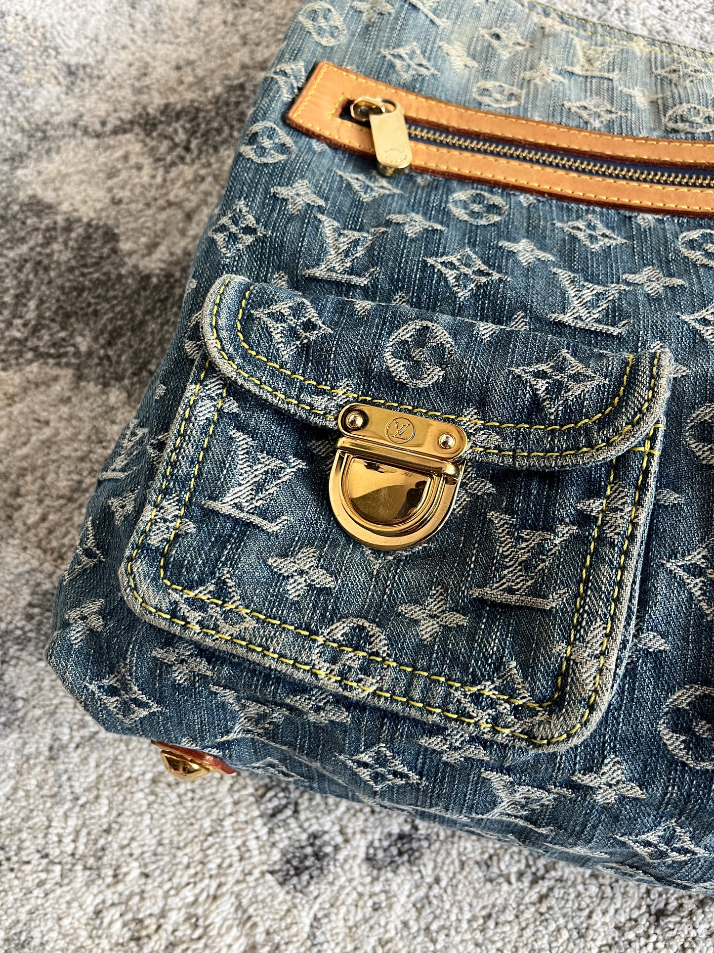 Louis Vuitton 2000's denim baggy PM bag